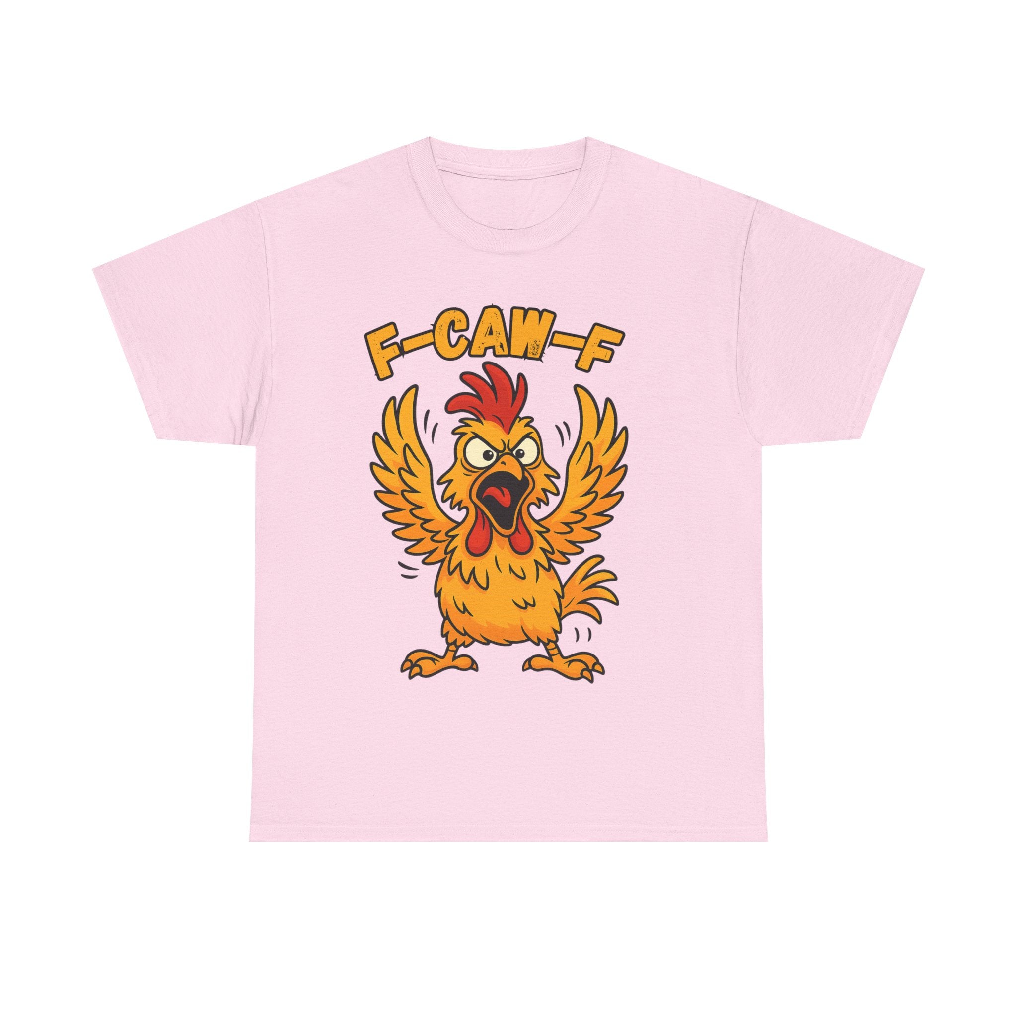 F-Caw-F Chicken Unisex Heavy Cotton Tee, Funny Graphic Tee, Animal Lover Gift, Quirky Shirt, Casual Wear, Birthday Surprise