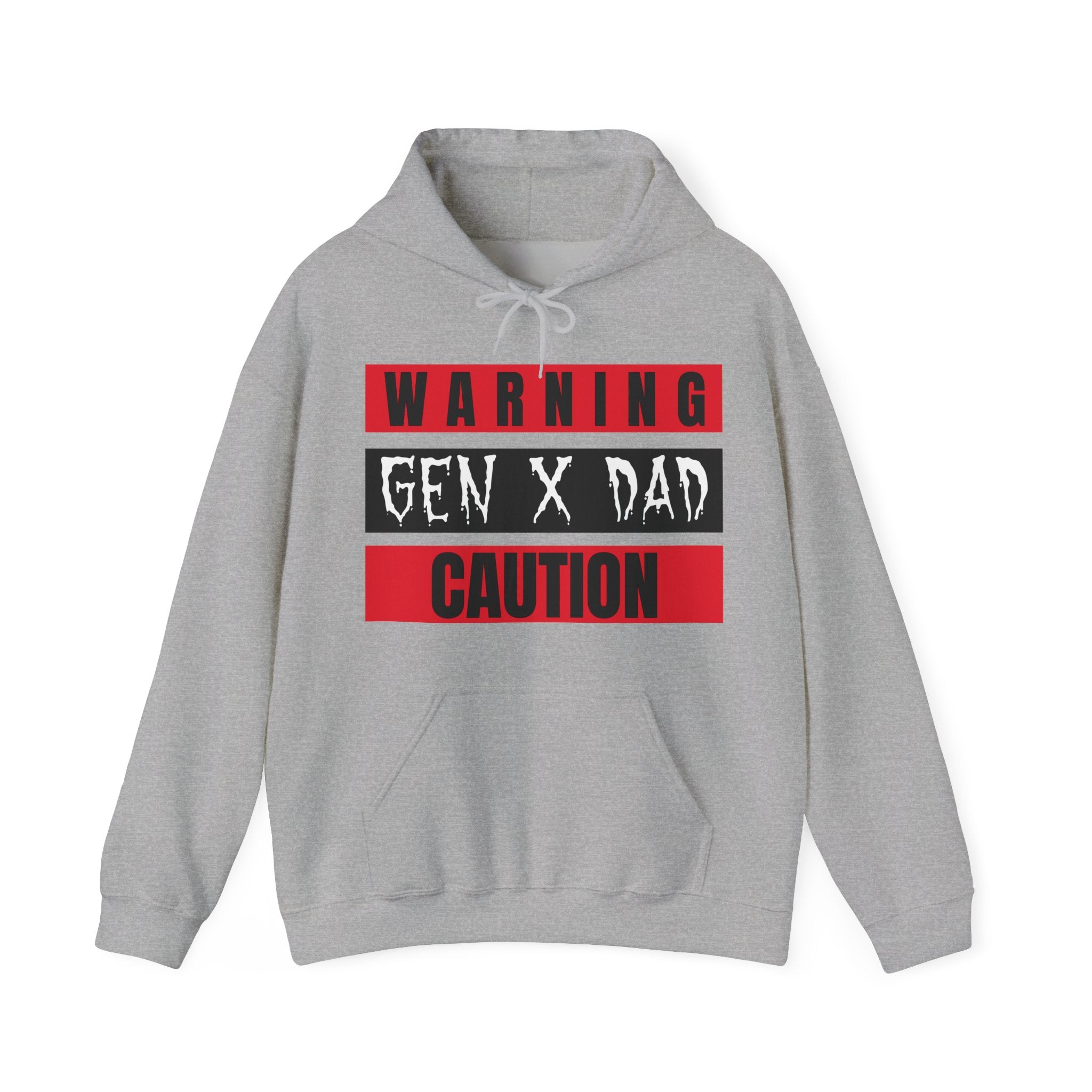 GEN X DAD Caution Hoodie, Funny Fathers Day Gift, Unisex Hoodie, Casual Weekend Wear, Dad Humour Apparel.