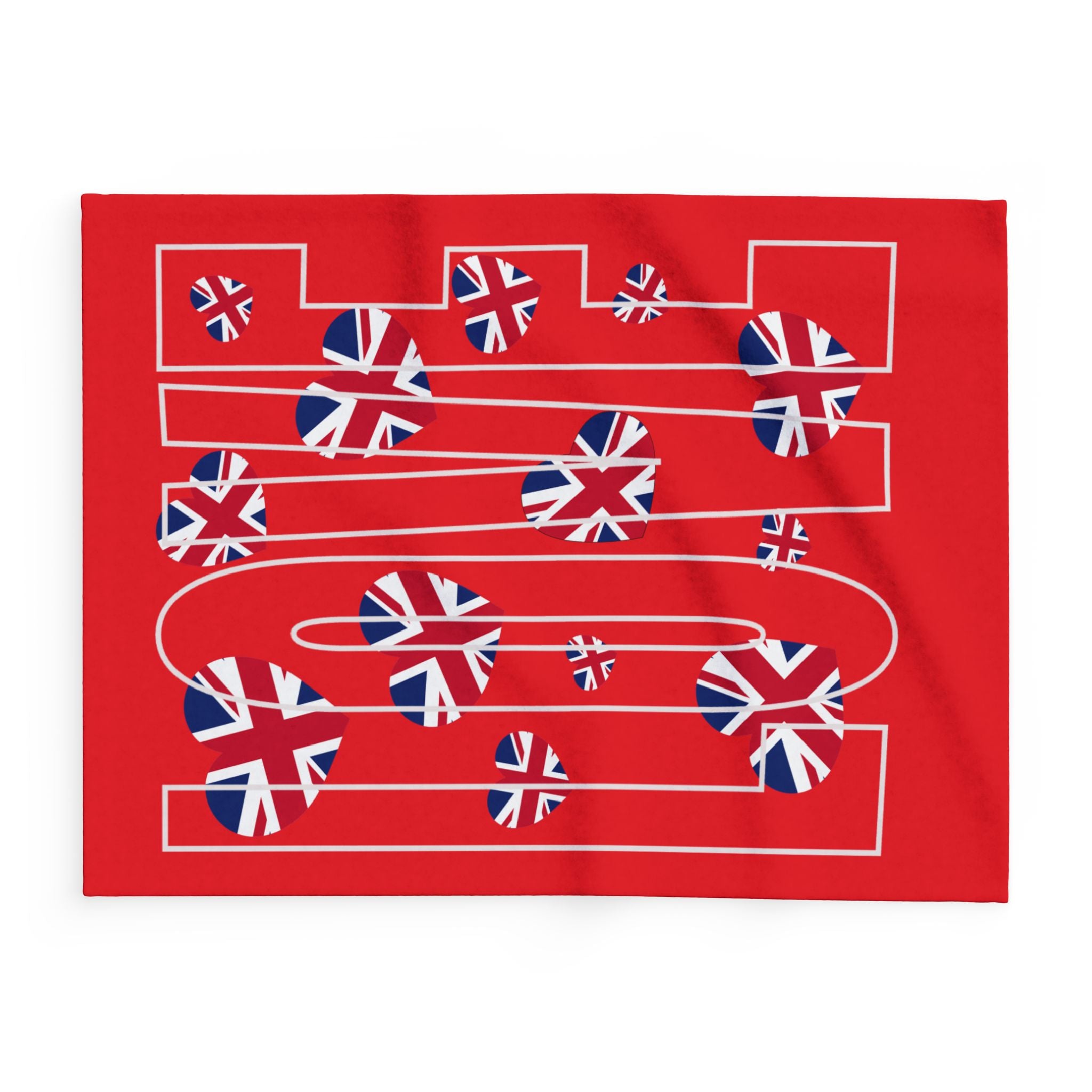 Cozy British Love Fleece Blanket | Valentine's Gift, Home Decor, Warm Throw, Gift for Him/Her, British Flag Design