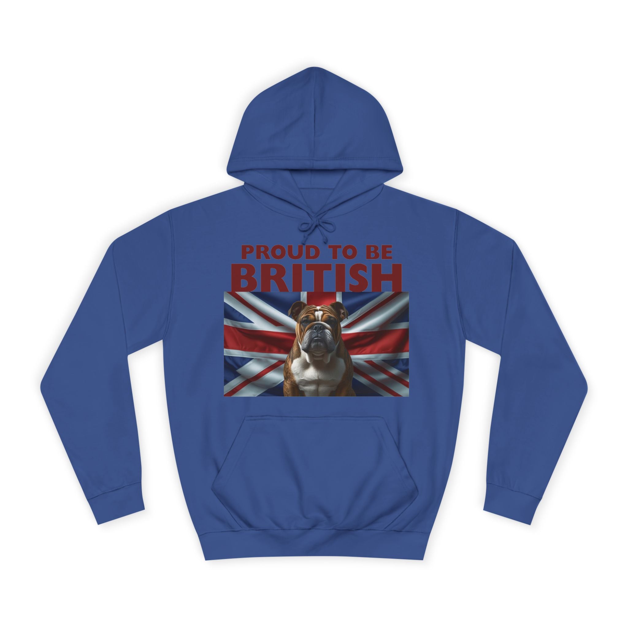 Proud to Be British Hoodie - Unisex College Sweatshirt, Ideal for Students, British Pride Apparel, Casual Wear, Gifts for Dog Lovers