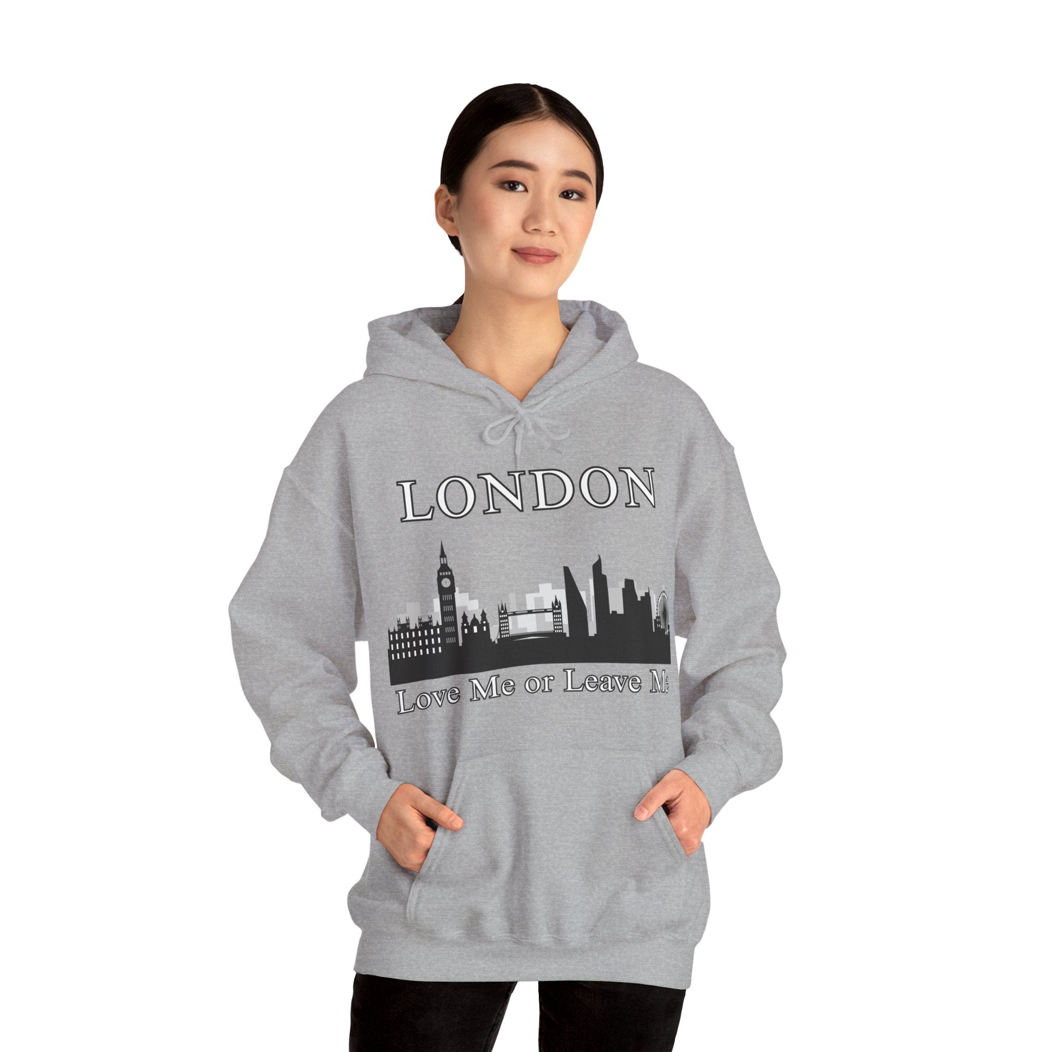 London Skyline Hoodie: Love Me or Leave Me, Sweatshirt for Travelers, Gifts for City Lovers, Cozy Unisex Pullover, Casual Fashionwear