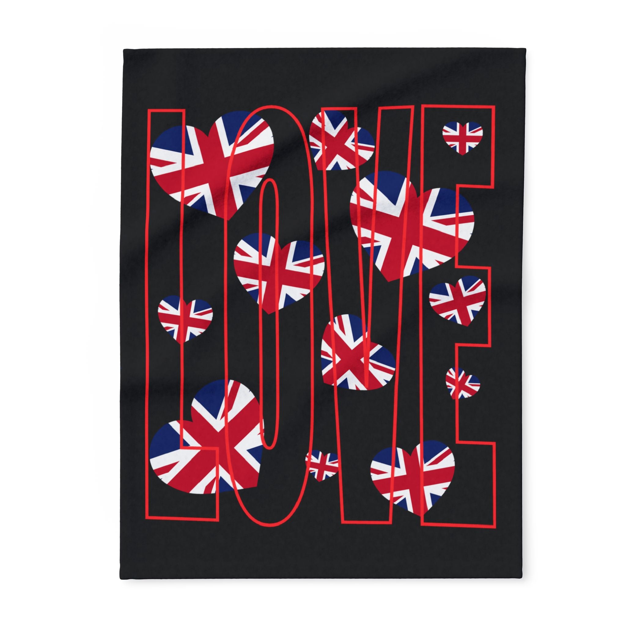 Cozy British Love Fleece Blanket | Perfect for Home Decor, Gifts, Picnics, Valentine's Day, Cozy Nights