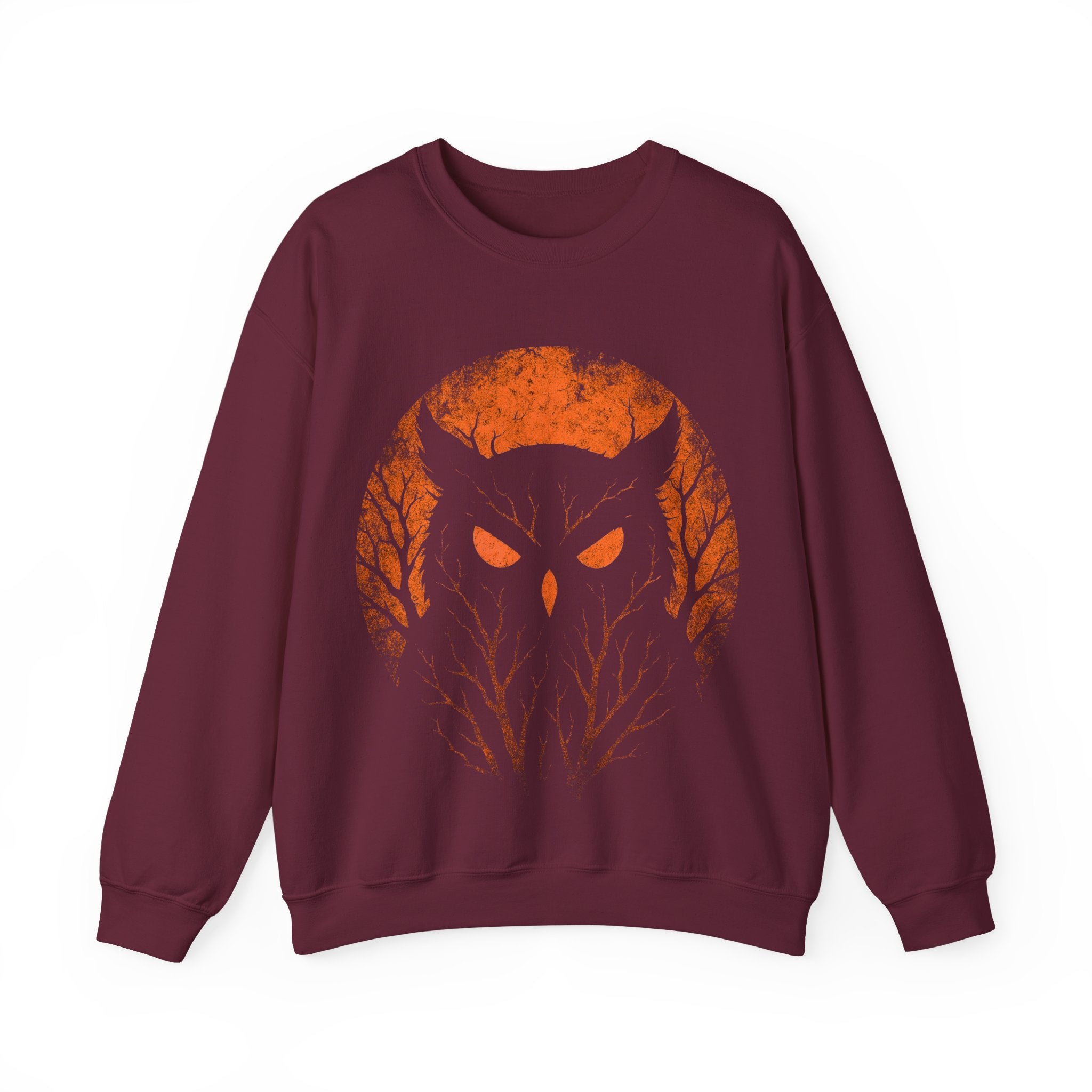 Mysterious Owl Crewneck Sweatshirt for Fall Celebrations