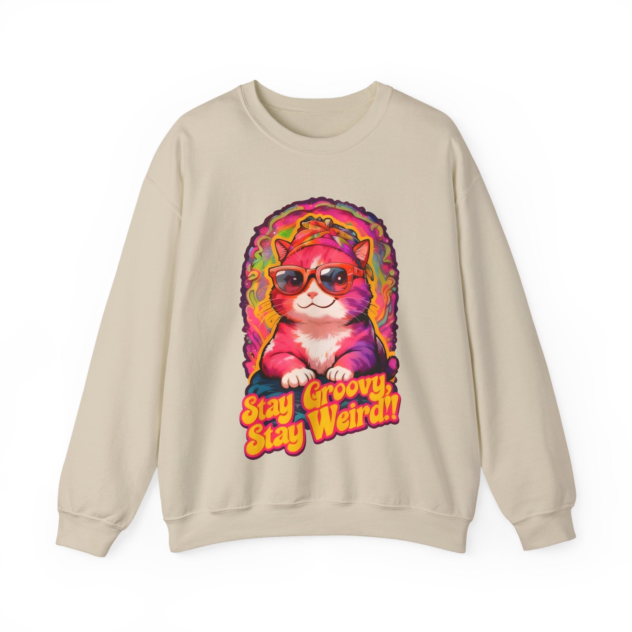 Stay Groovy Stay Weird Cat Sweatshirt