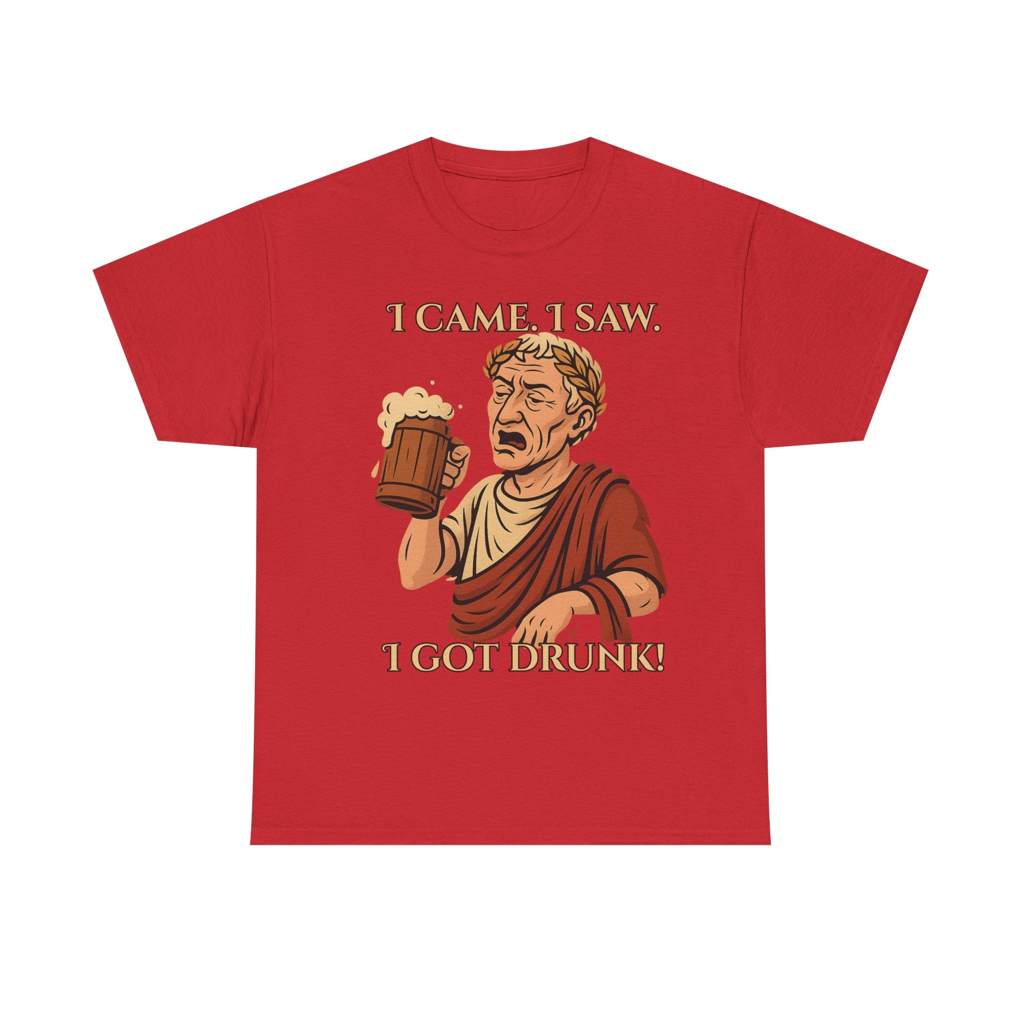 Caesar Humor Tee - Funny Roman Vintage Cotton Shirt, Gift for Parties, Beer Lovers, Roman History Fans, Casual Wear