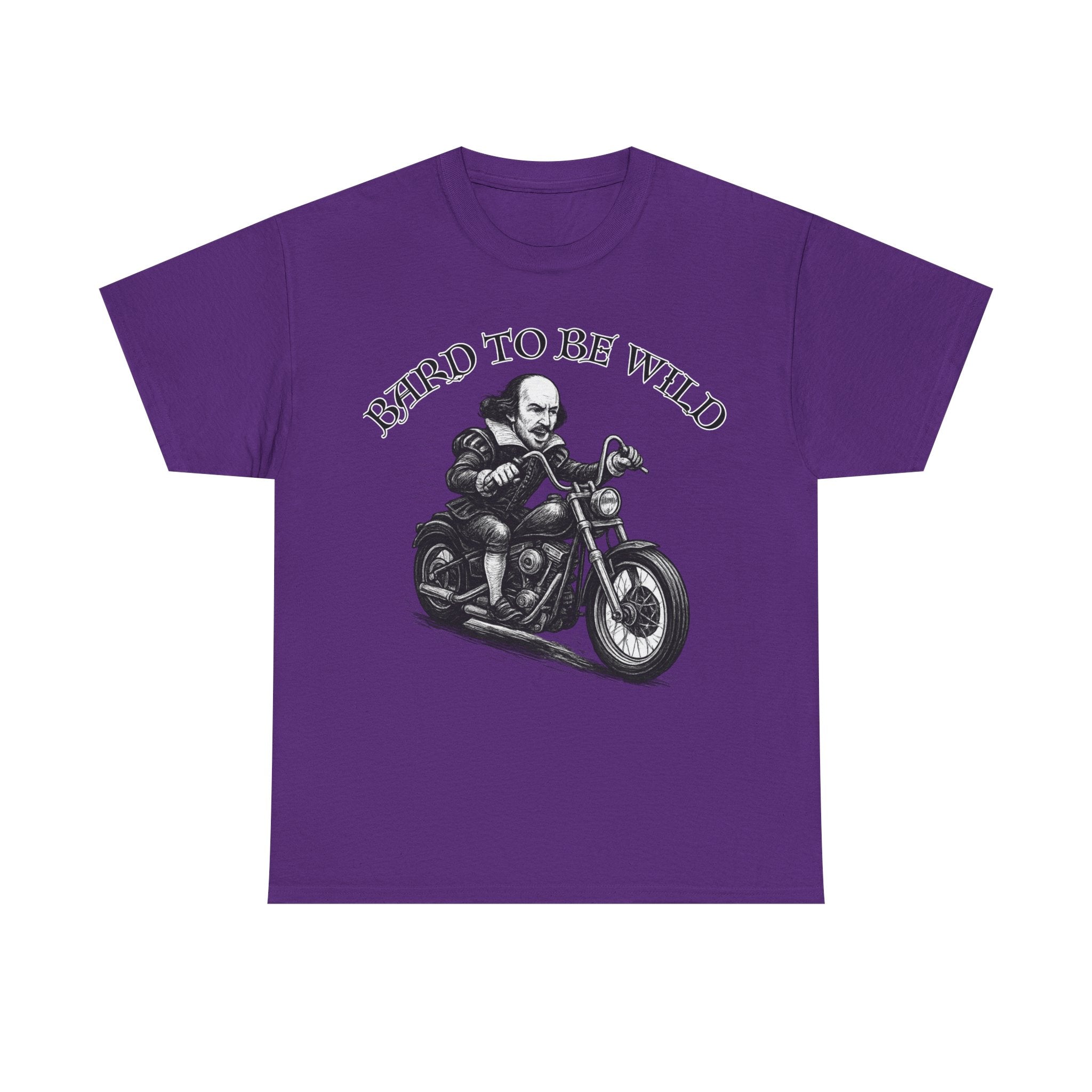 Bard to Be Wild Unisex Heavy Cotton Tee, Funny Motorcycle Shirt, Biker Tee, Gift for Dad, Casual Wear
