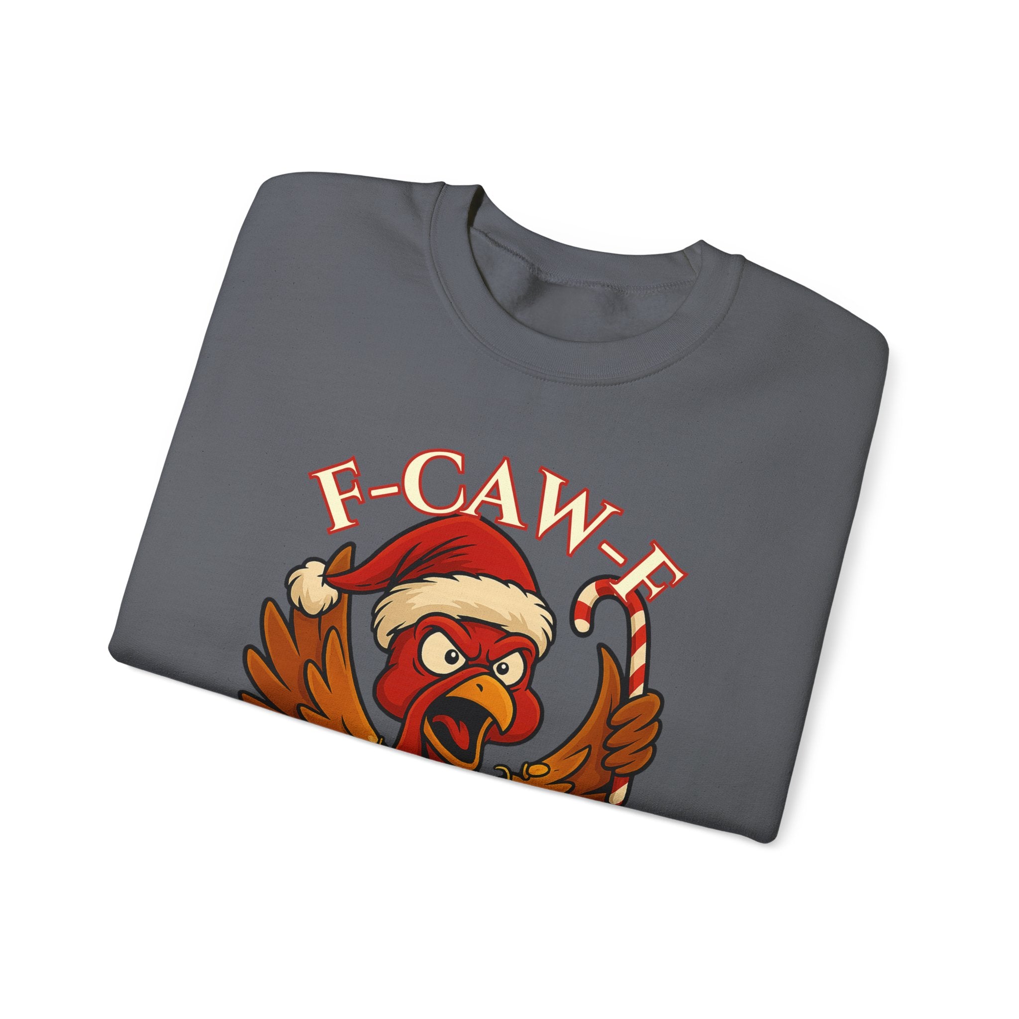 Funny Christmas Sweatshirt - 'F-Caw-F I'm Merry' Unisex Crewneck