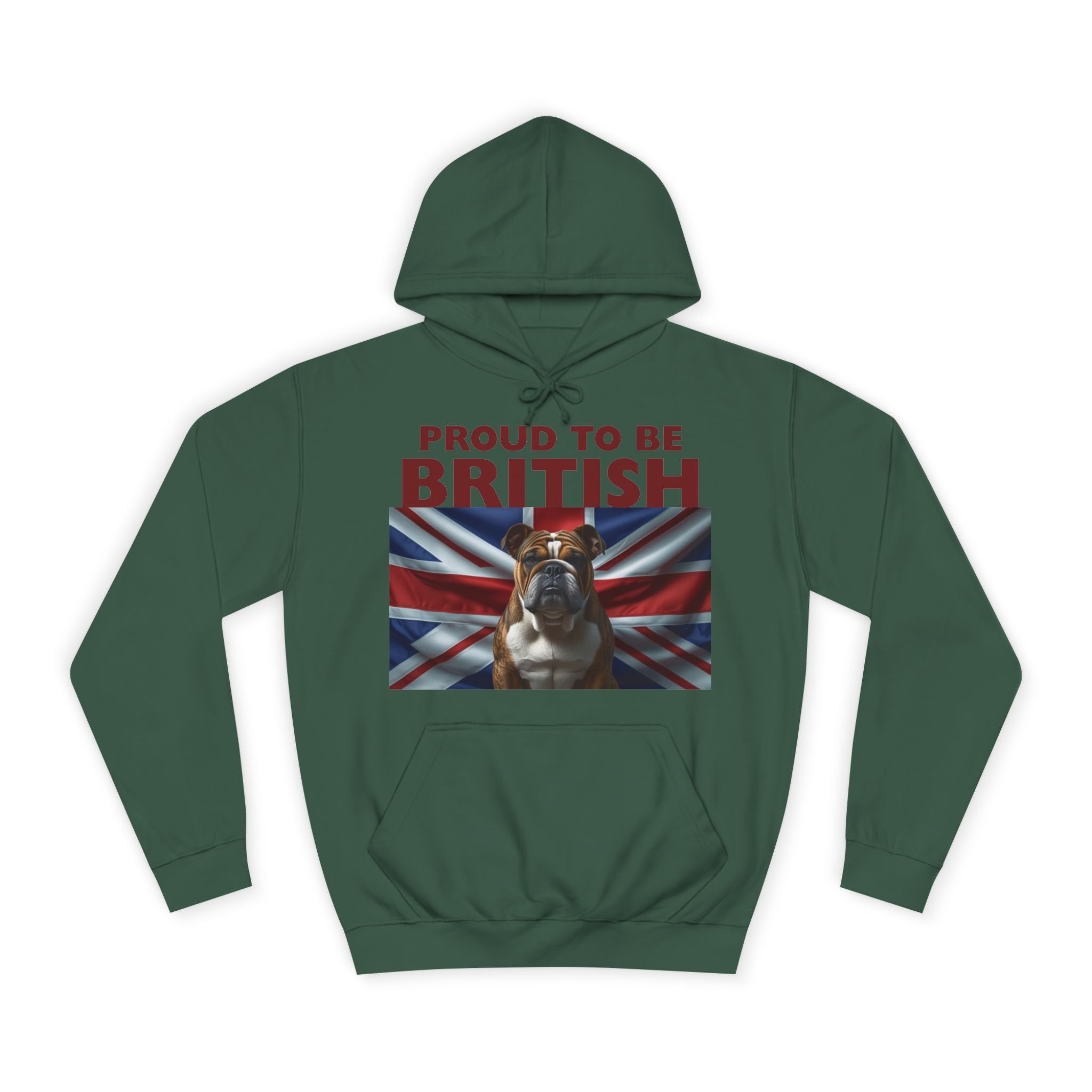 Proud to Be British Hoodie - Unisex College Sweatshirt, Ideal for Students, British Pride Apparel, Casual Wear, Gifts for Dog Lovers