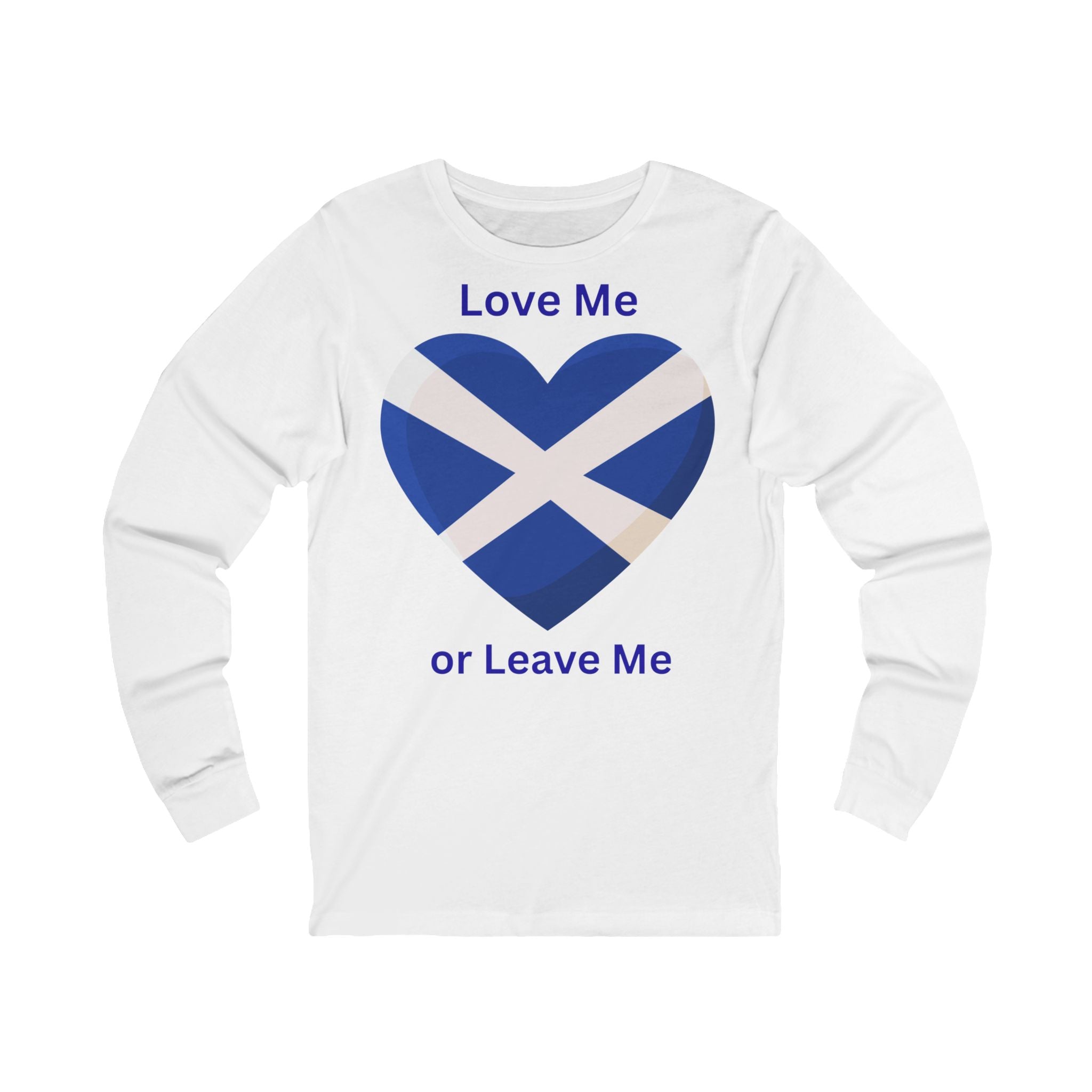 Scotland Love Long Sleeve Tee, Unisex Jersey Tee, Scottish Pride Shirt, Heart Tee, Gift for Him/Her, Casual Wear