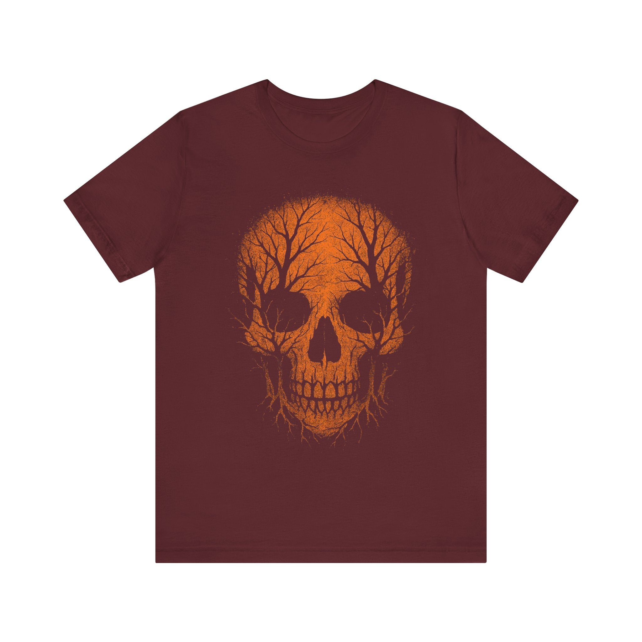 Autumn Skull Graphic Tee - Unisex Halloween Shirt