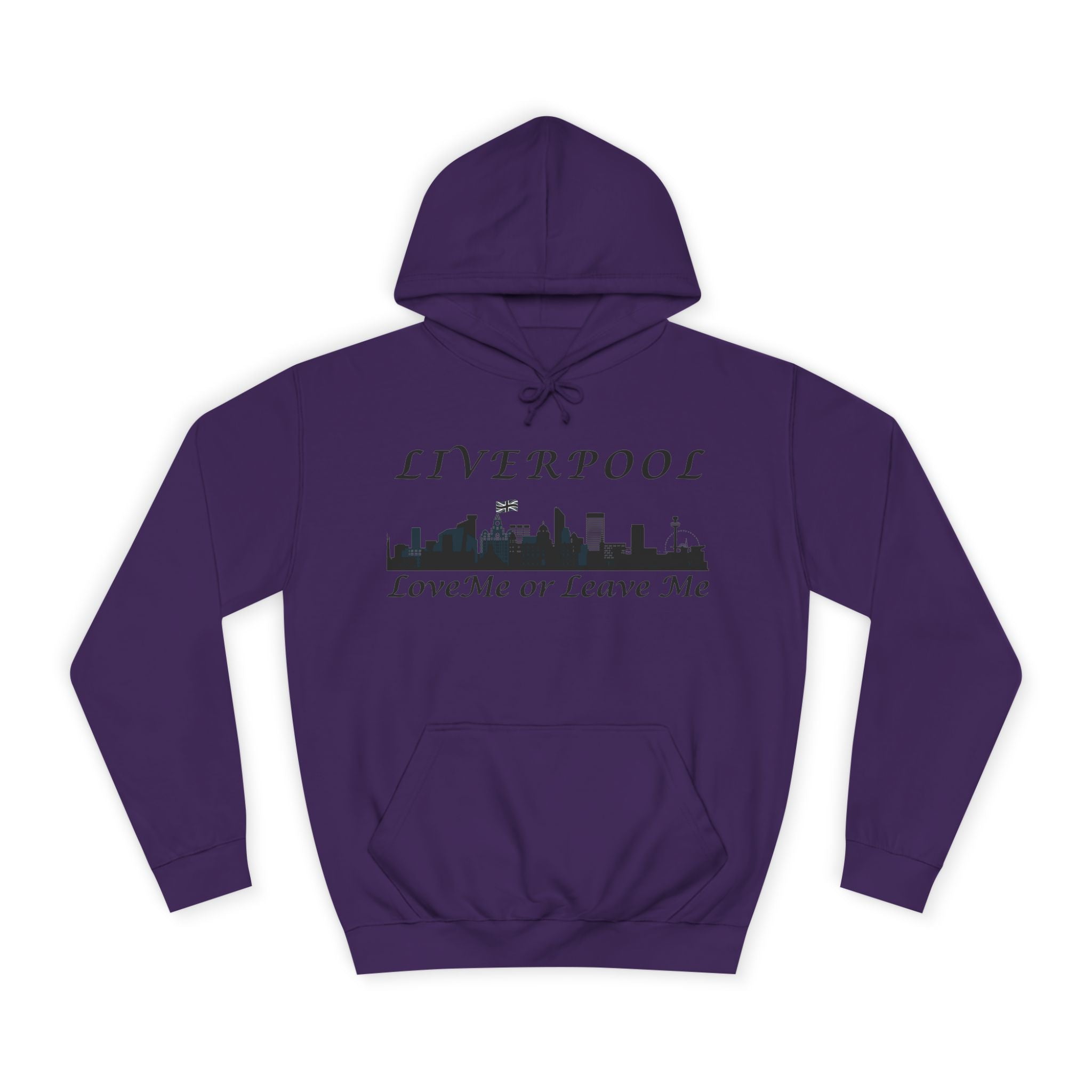 Liverpool Skyline Love or Leave Unisex College Hoodie, Cozy Sweatshirt, Perfect for College, Liverpool Fans, Casual Wear
