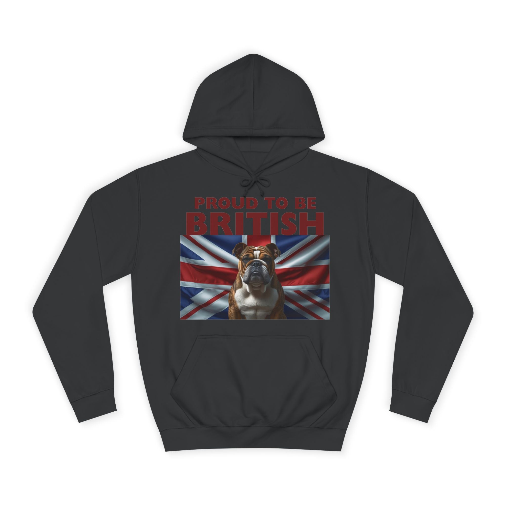 Proud to Be British Hoodie - Unisex College Sweatshirt, Ideal for Students, British Pride Apparel, Casual Wear, Gifts for Dog Lovers