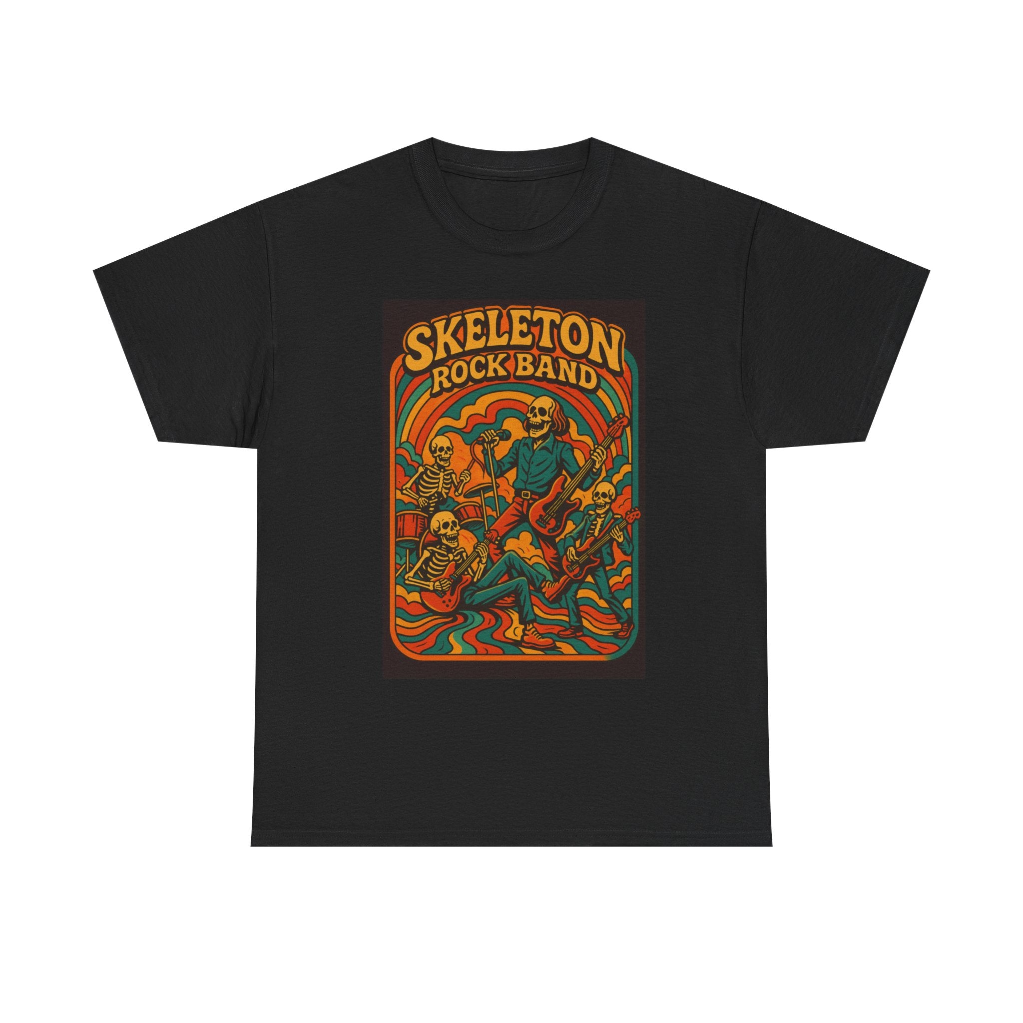 Skeleton Rock Band Unisex Tee, Retro Band Shirt, Halloween Costume Tee, Music Lover Gift, Rock and Roll Shirt