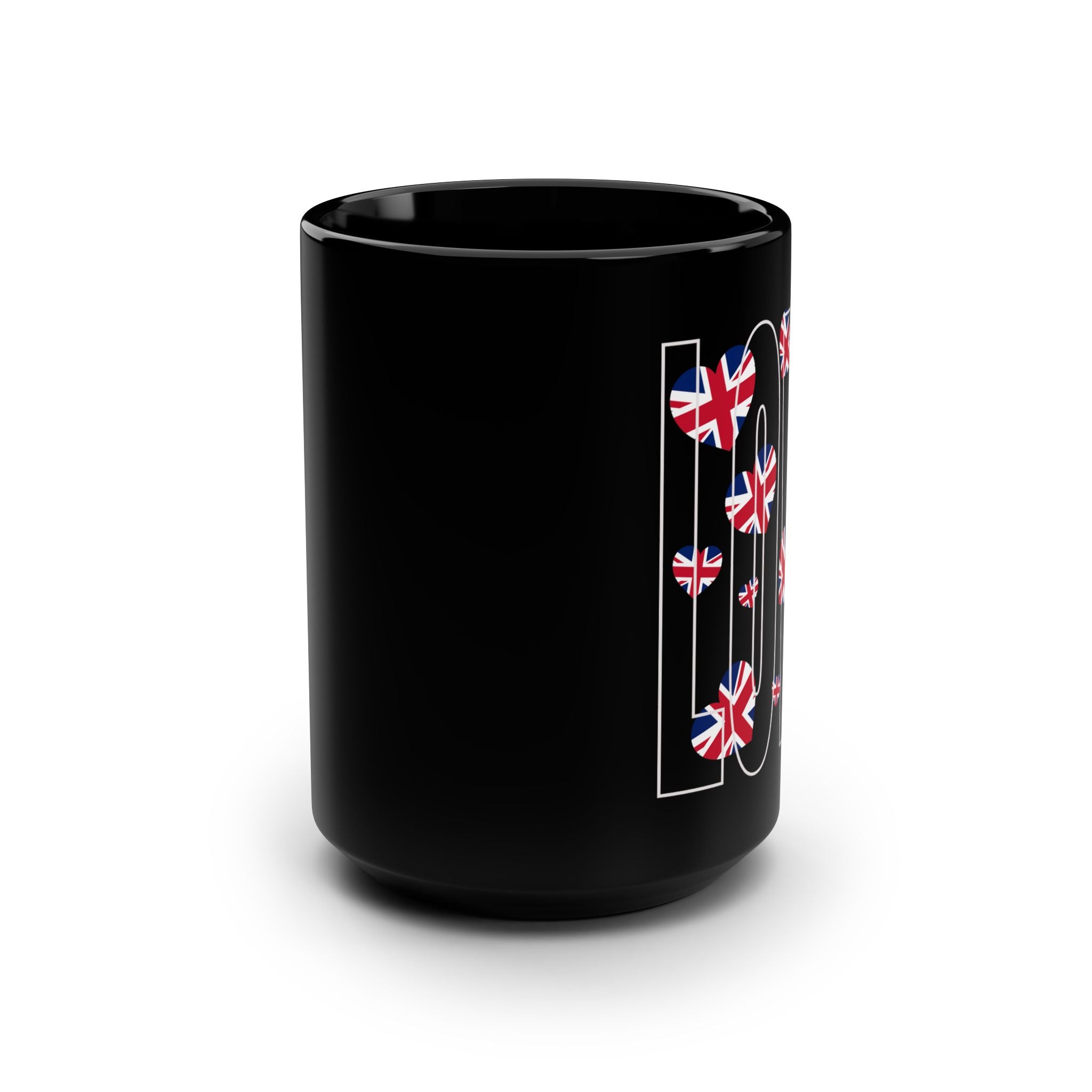 British Love Mug - 15oz Black Coffee Cup, Tea Lovers Gift, UK Pride, Travel Souvenir, Home Decor, Anniversary Present, Valentine’s Day