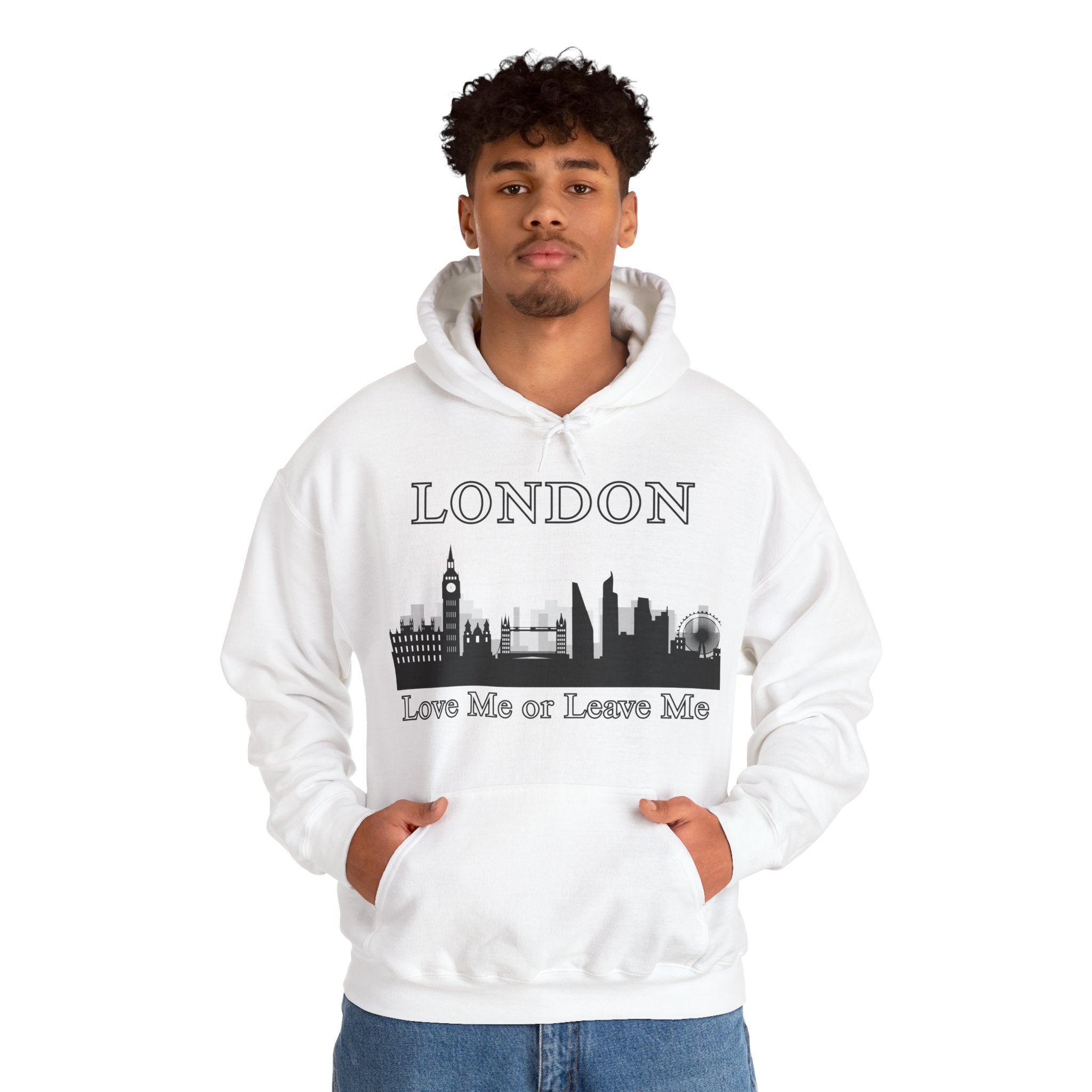 London Skyline Hoodie: Love Me or Leave Me, Sweatshirt for Travelers, Gifts for City Lovers, Cozy Unisex Pullover, Casual Fashionwear