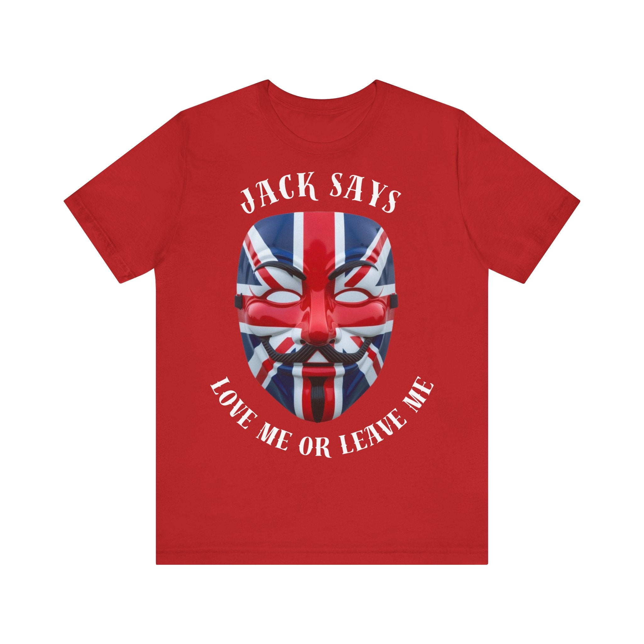 British Flag Mask Tee - Unisex Jersey Short Sleeve T-Shirt, Patriot Gift, Festival Shirt, Statement Tee, Casual Wear