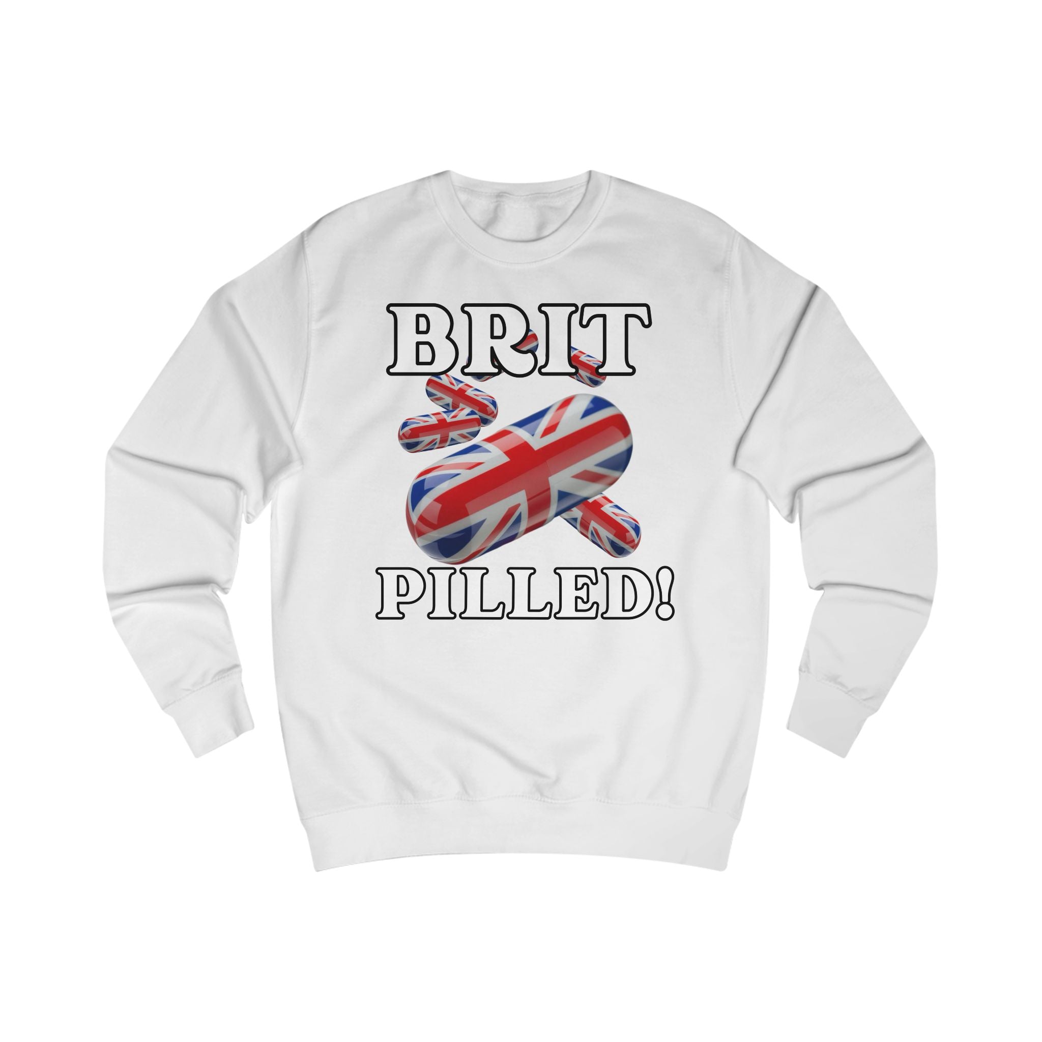 Unisex Sweatshirt with British Flag Design | Brit Pilled | Casual Wear, Unique Gift, Travel Souvenir, Statement Clothing