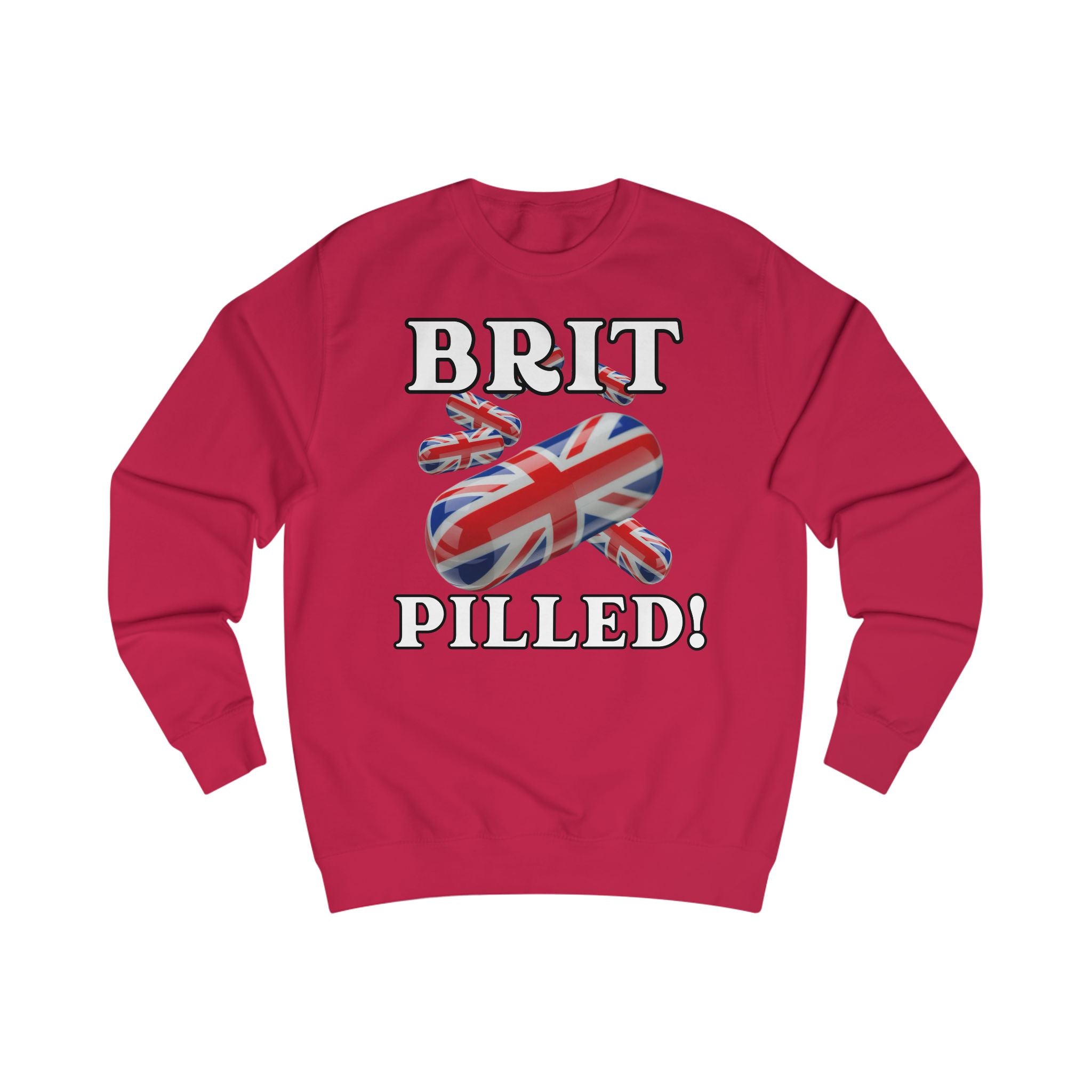 Unisex Sweatshirt with British Flag Design | Brit Pilled | Casual Wear, Unique Gift, Travel Souvenir, Statement Clothing
