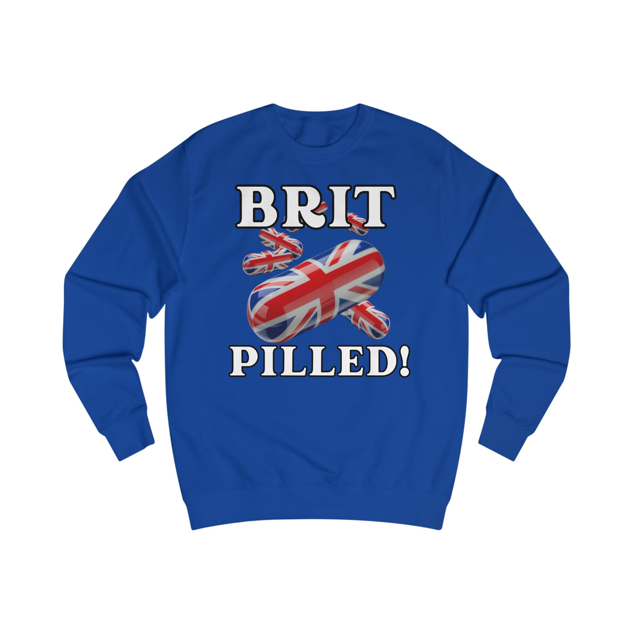 Unisex Sweatshirt with British Flag Design | Brit Pilled | Casual Wear, Unique Gift, Travel Souvenir, Statement Clothing