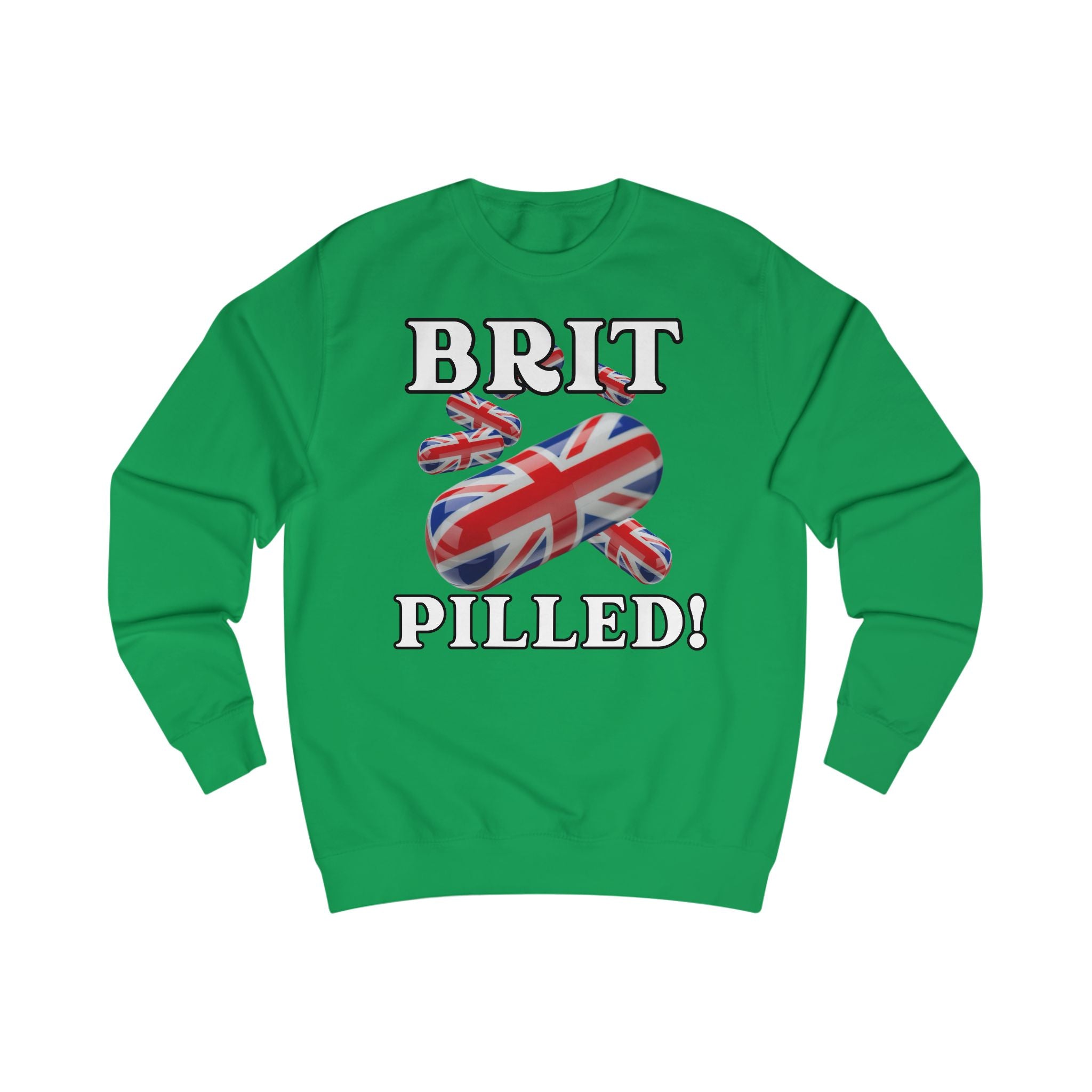 Unisex Sweatshirt with British Flag Design | Brit Pilled | Casual Wear, Unique Gift, Travel Souvenir, Statement Clothing