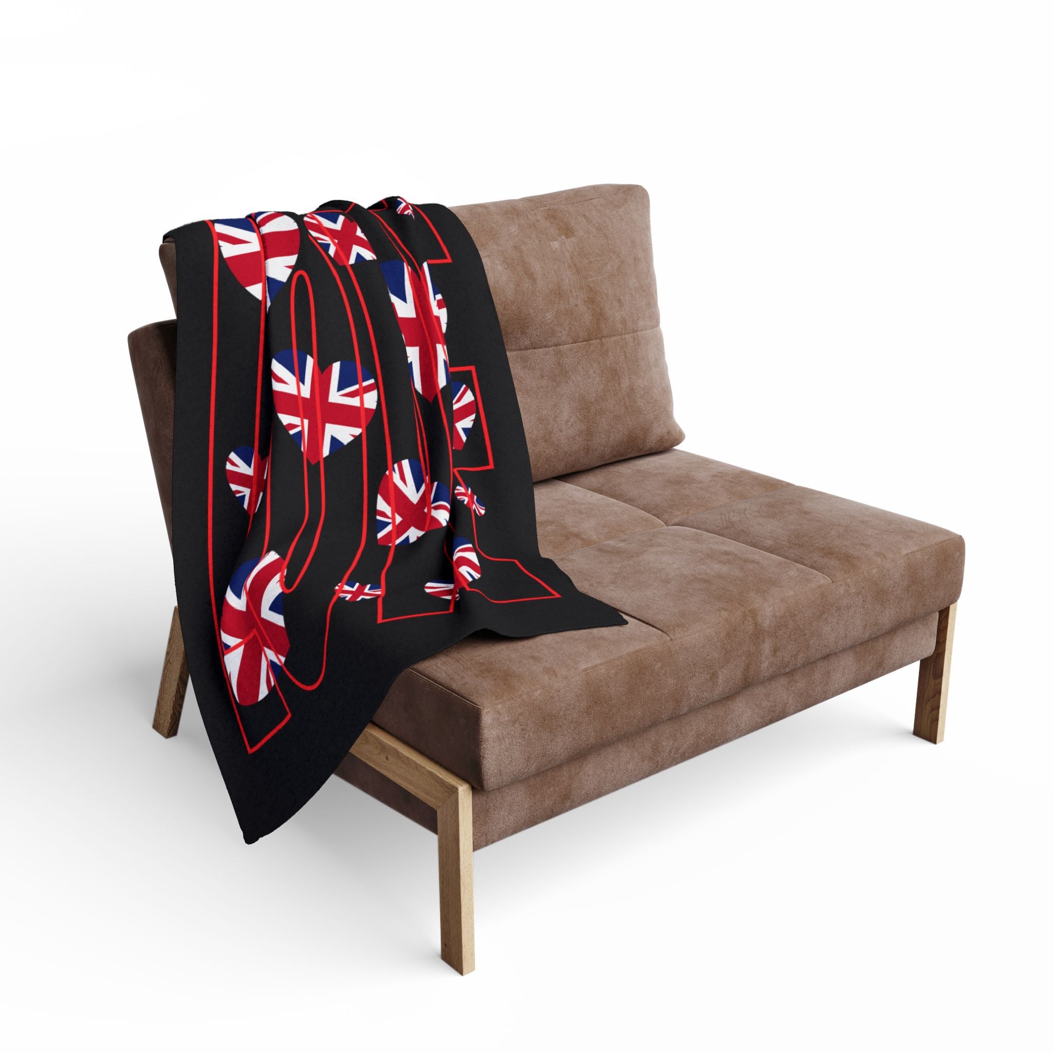 Cozy British Love Fleece Blanket | Perfect for Home Decor, Gifts, Picnics, Valentine's Day, Cozy Nights