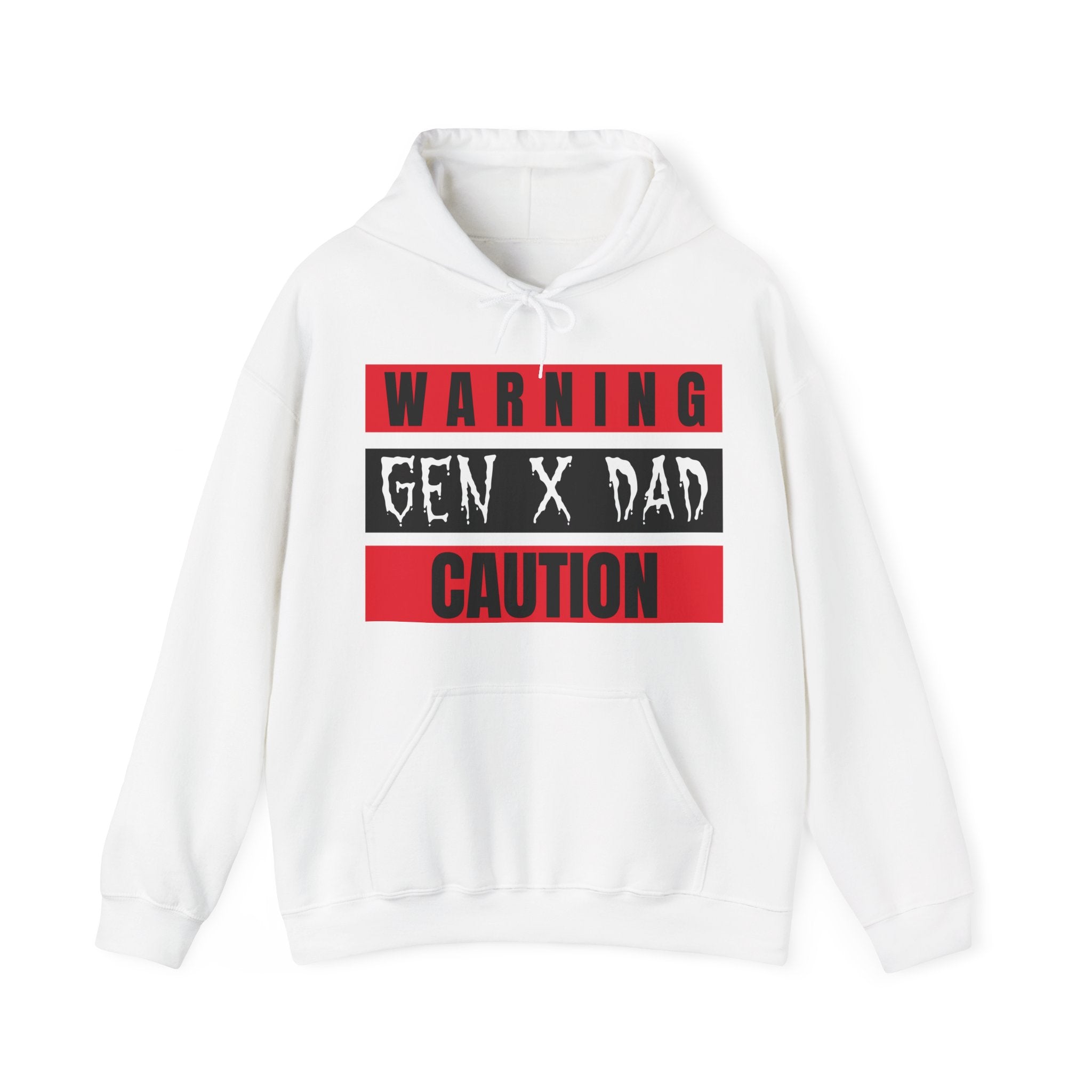 GEN X DAD Caution Hoodie, Funny Fathers Day Gift, Unisex Hoodie, Casual Weekend Wear, Dad Humour Apparel.