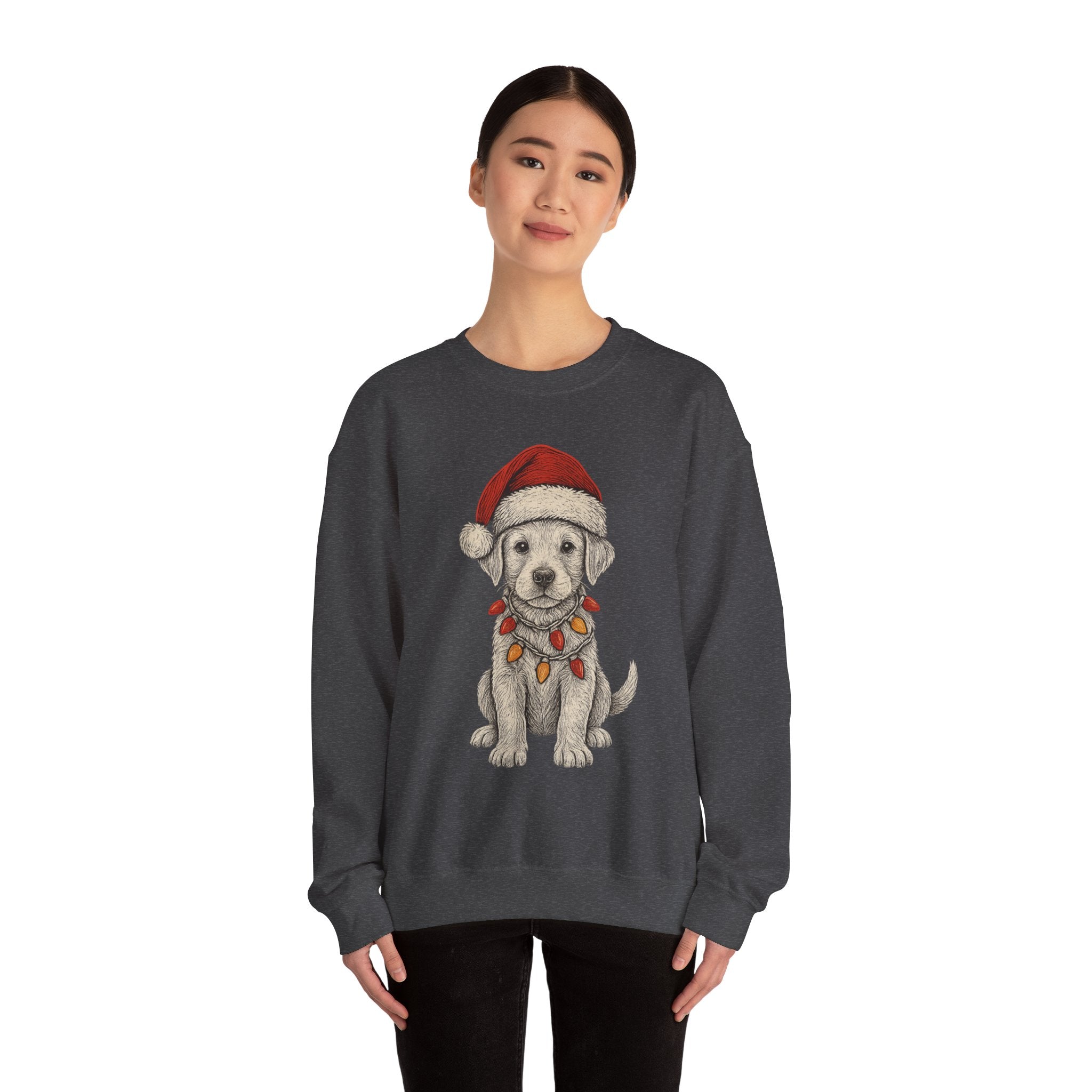 Cute Christmas Dog Sweatshirt, Holiday Apparel, Pet Lover Gift, Cozy Crewneck, Festive Sweatshirt, Winter Fashion