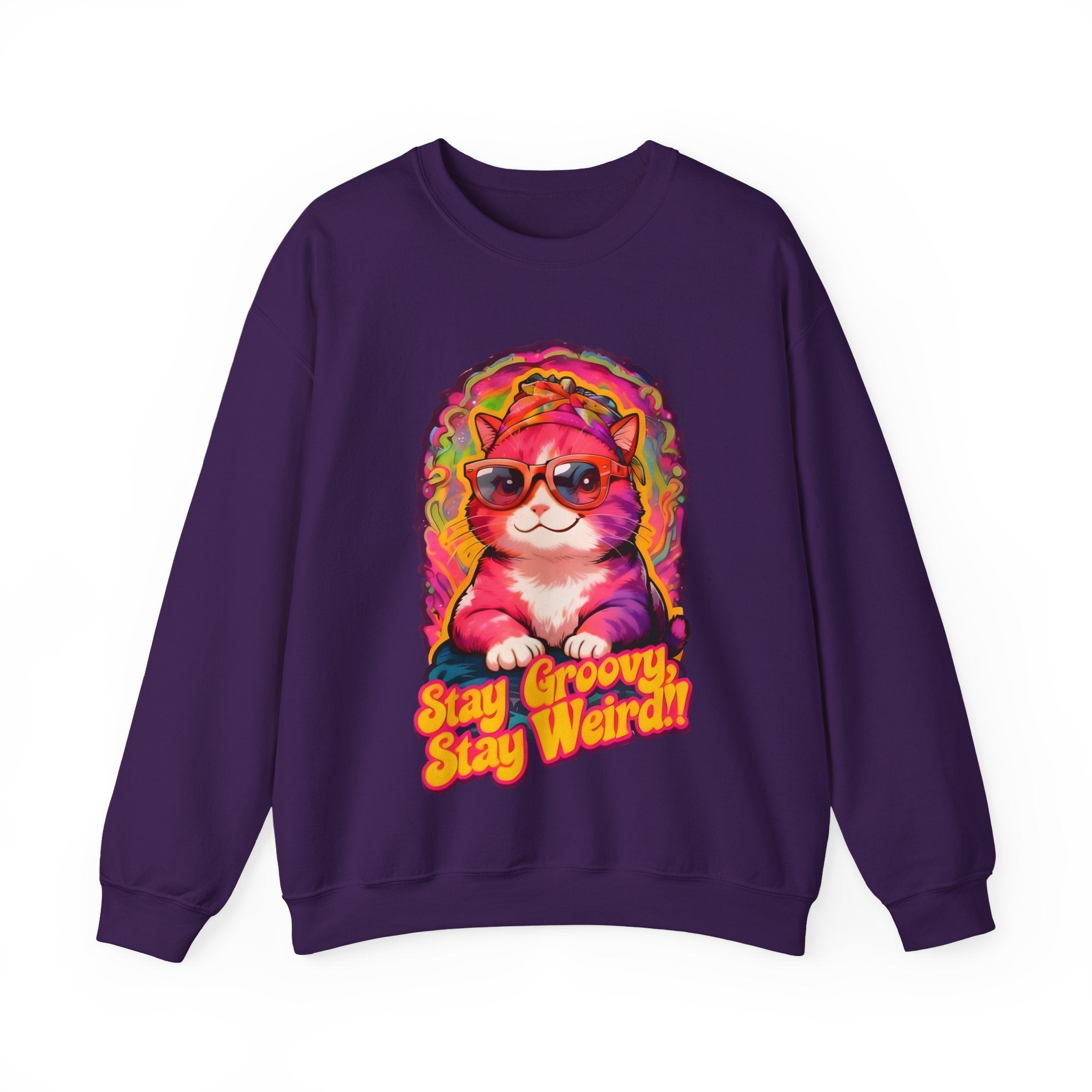 Stay Groovy Stay Weird Cat Sweatshirt