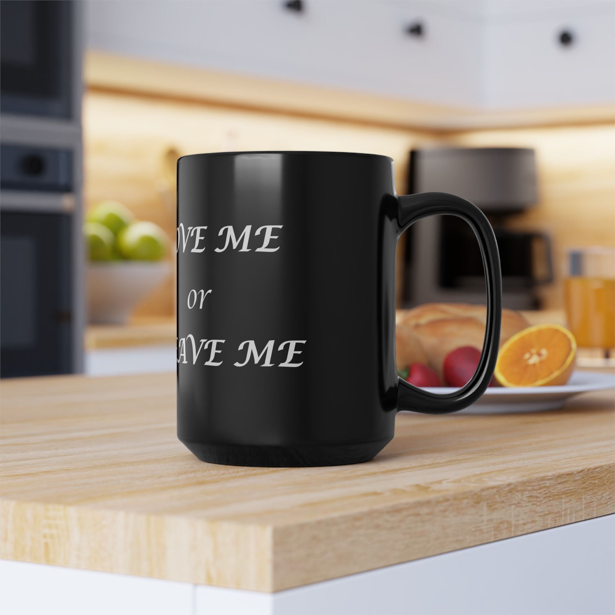 Edgy Skull Mug, Love Me or Leave Me Coffee Cup, Gift for Him, Unique Black Mug, Gothic Decor, Alternative Gifts