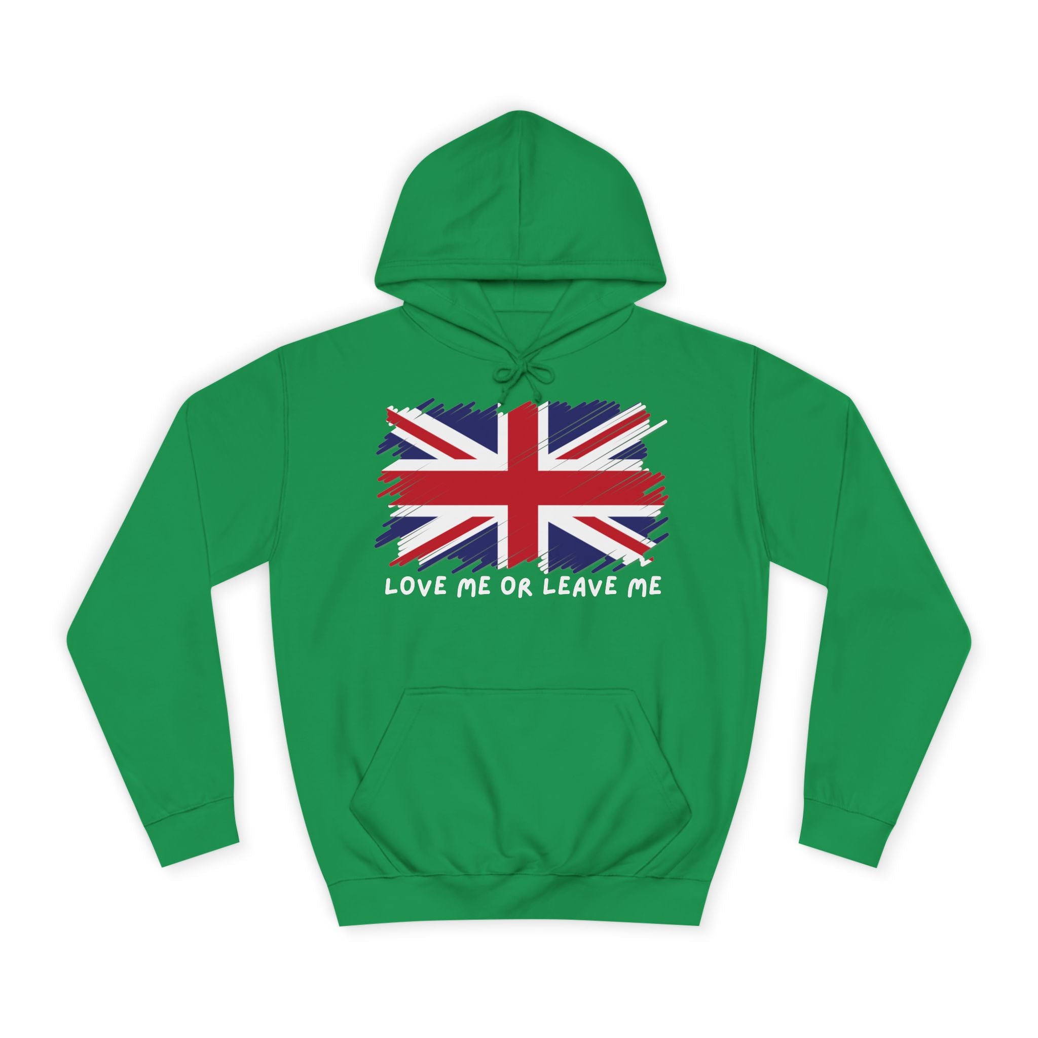 Union Jack Graphic Hoodie, British Pride Sweatshirt, Unisex College Apparel, Casual Everyday Wear, Great for Gifts
