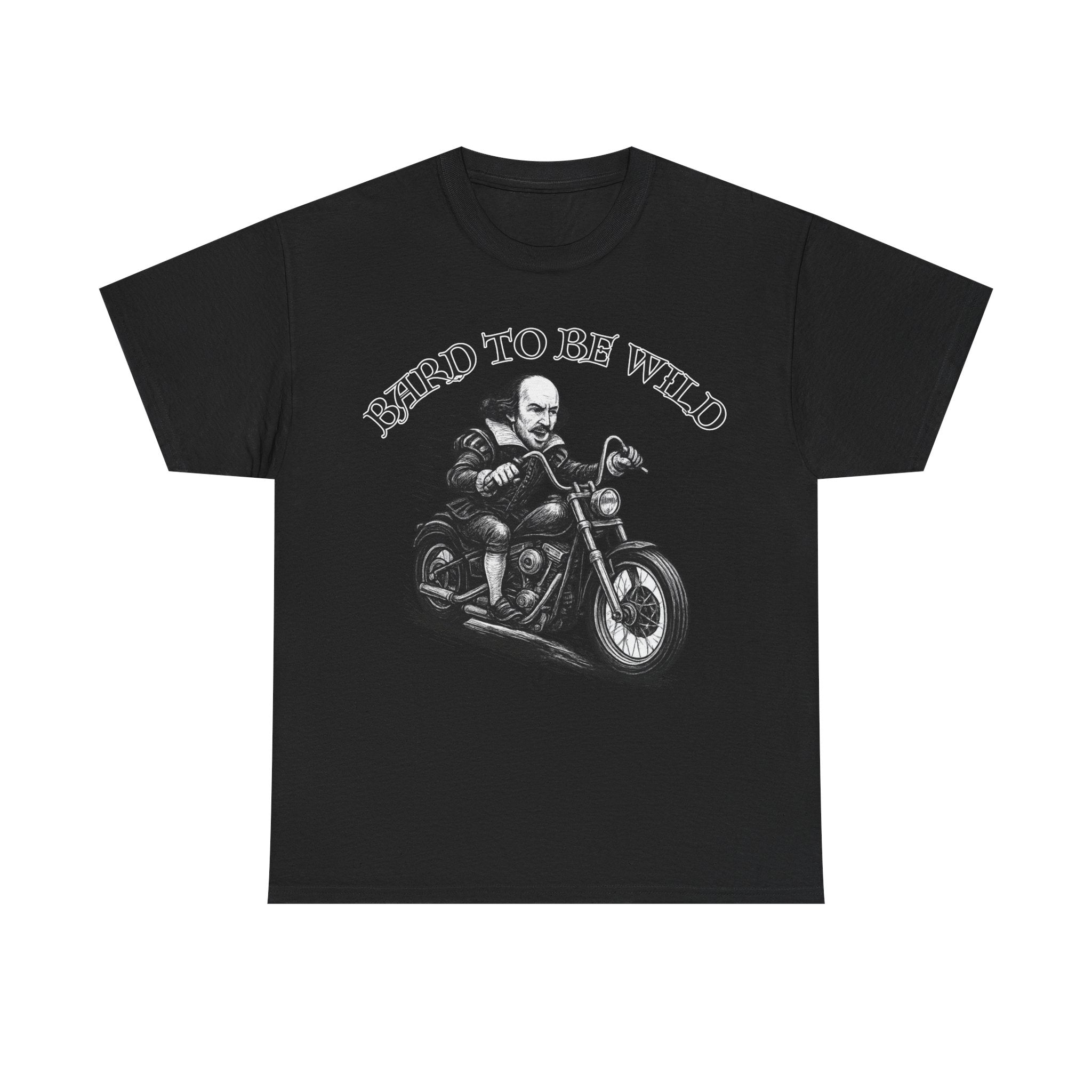 Bard to Be Wild Unisex Heavy Cotton Tee, Funny Motorcycle Shirt, Biker Tee, Gift for Dad, Casual Wear