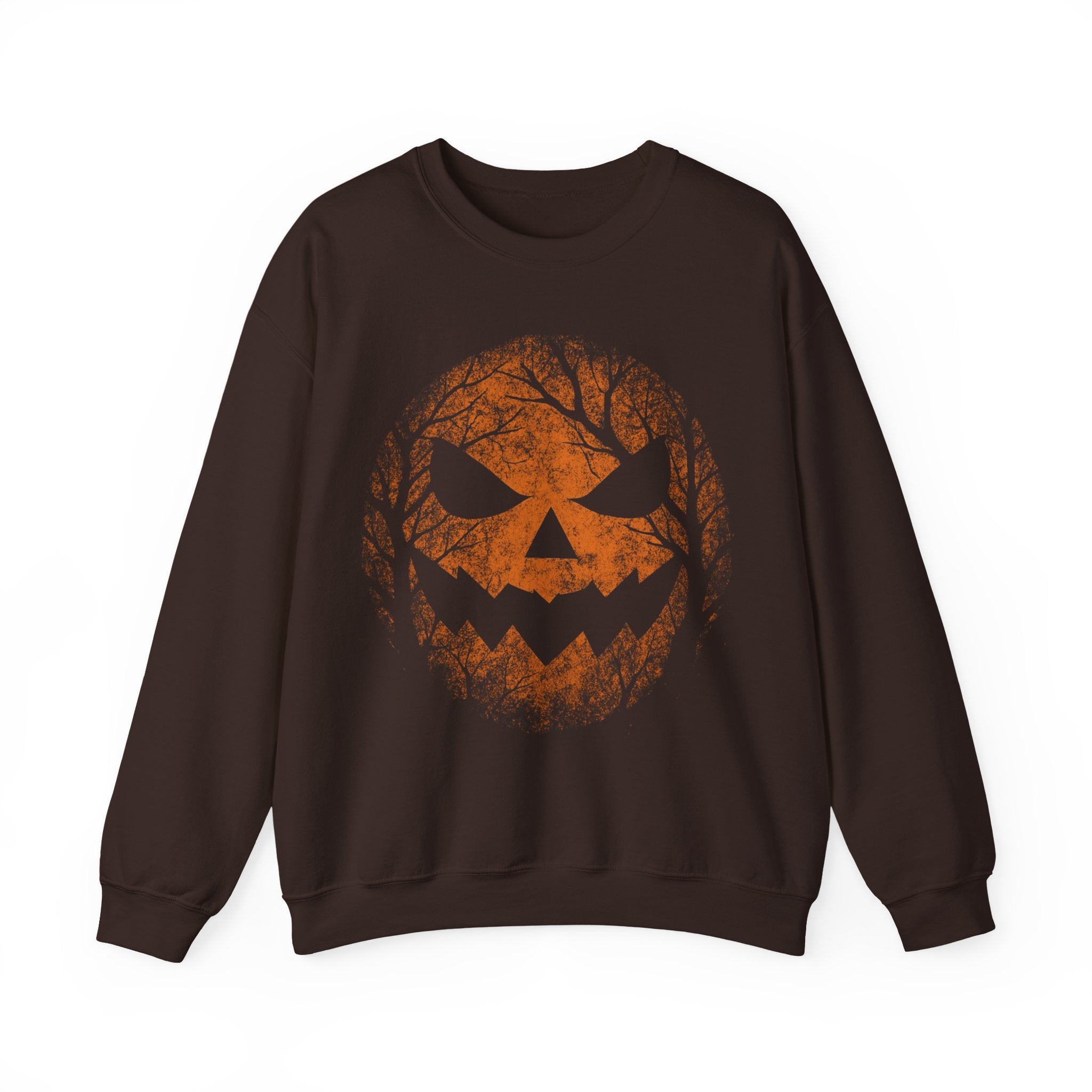 Spooky Halloween Crewneck Sweatshirt with Jack-o'-Lantern Design