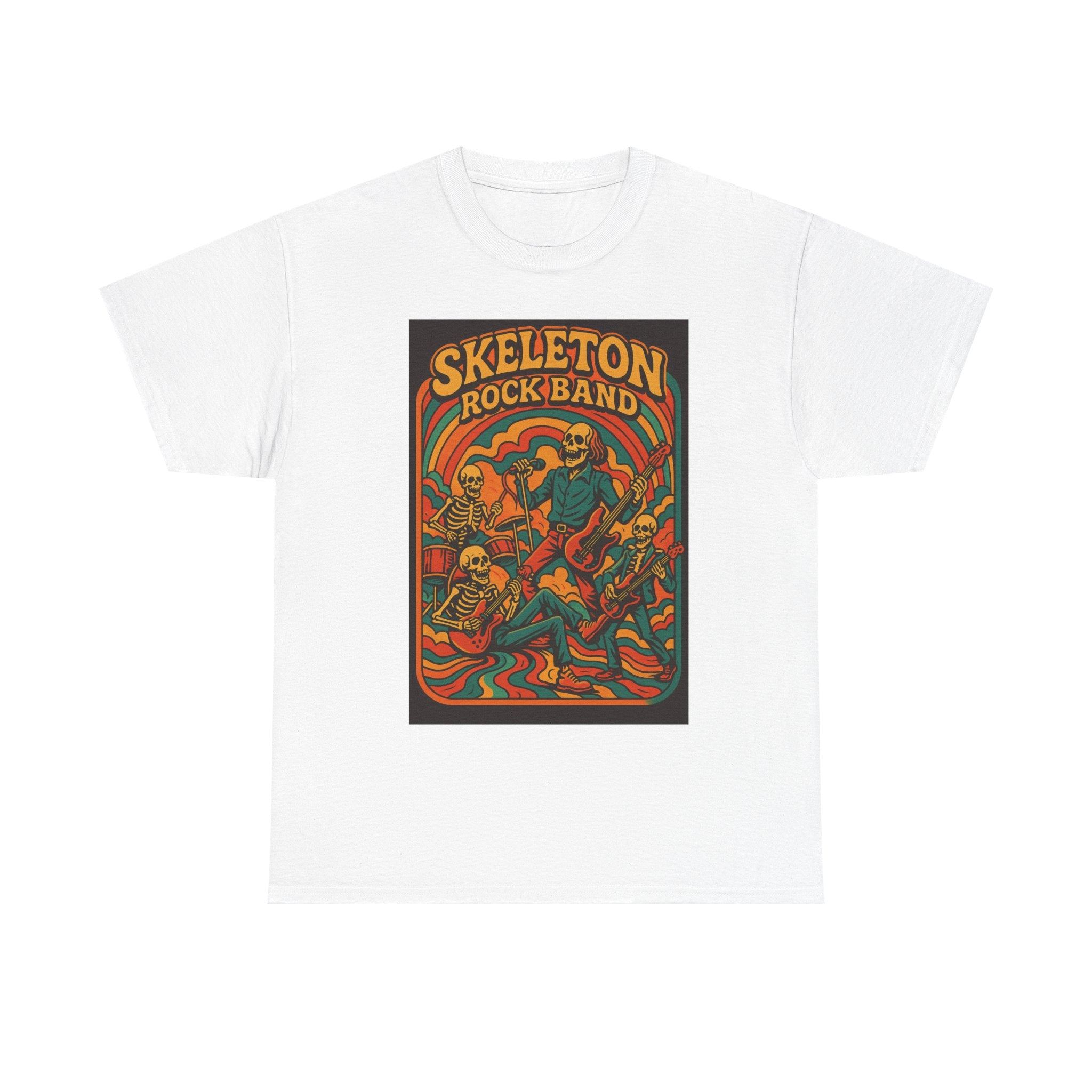 Skeleton Rock Band Unisex Tee, Retro Band Shirt, Halloween Costume Tee, Music Lover Gift, Rock and Roll Shirt