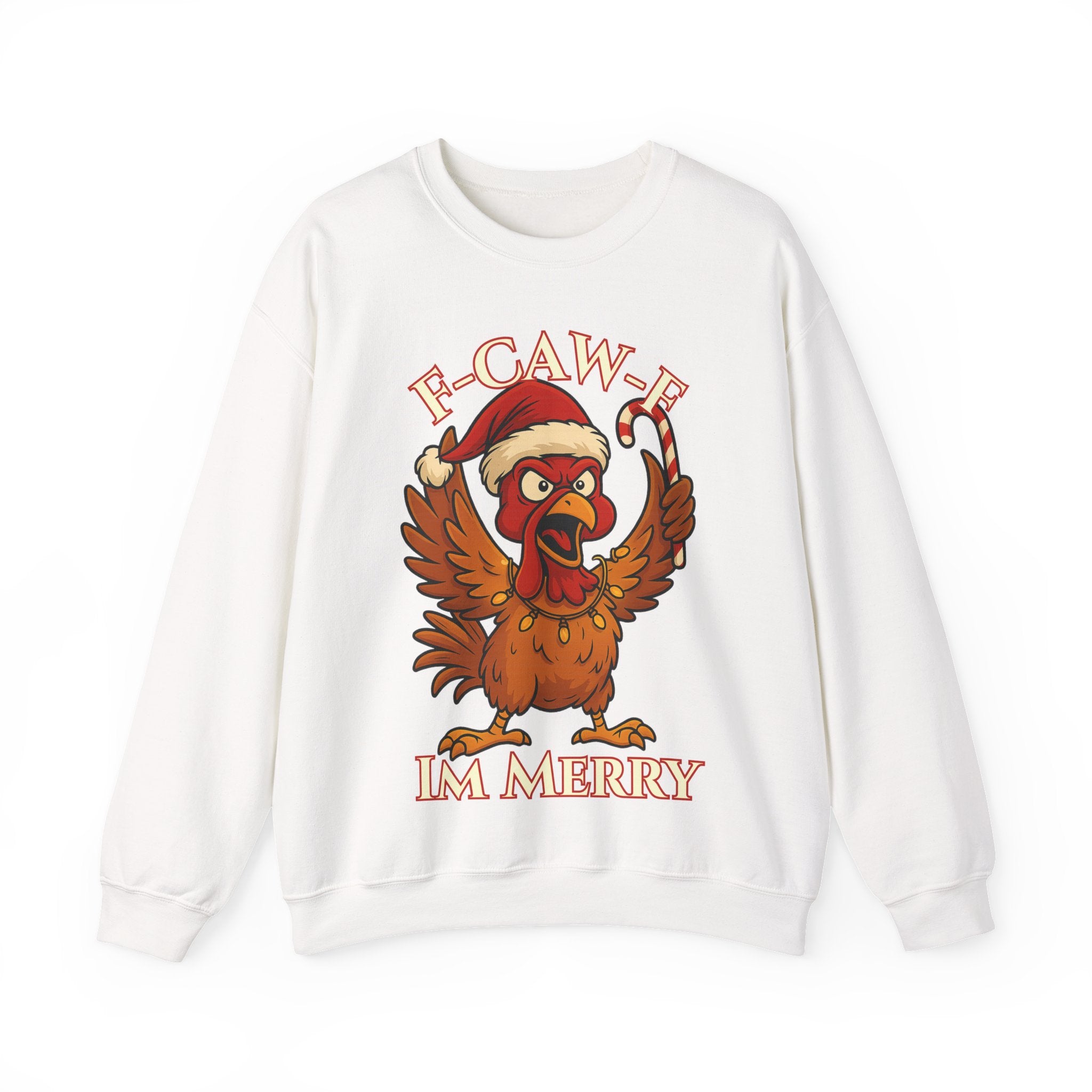 Funny Christmas Sweatshirt - 'F-Caw-F I'm Merry' Unisex Crewneck