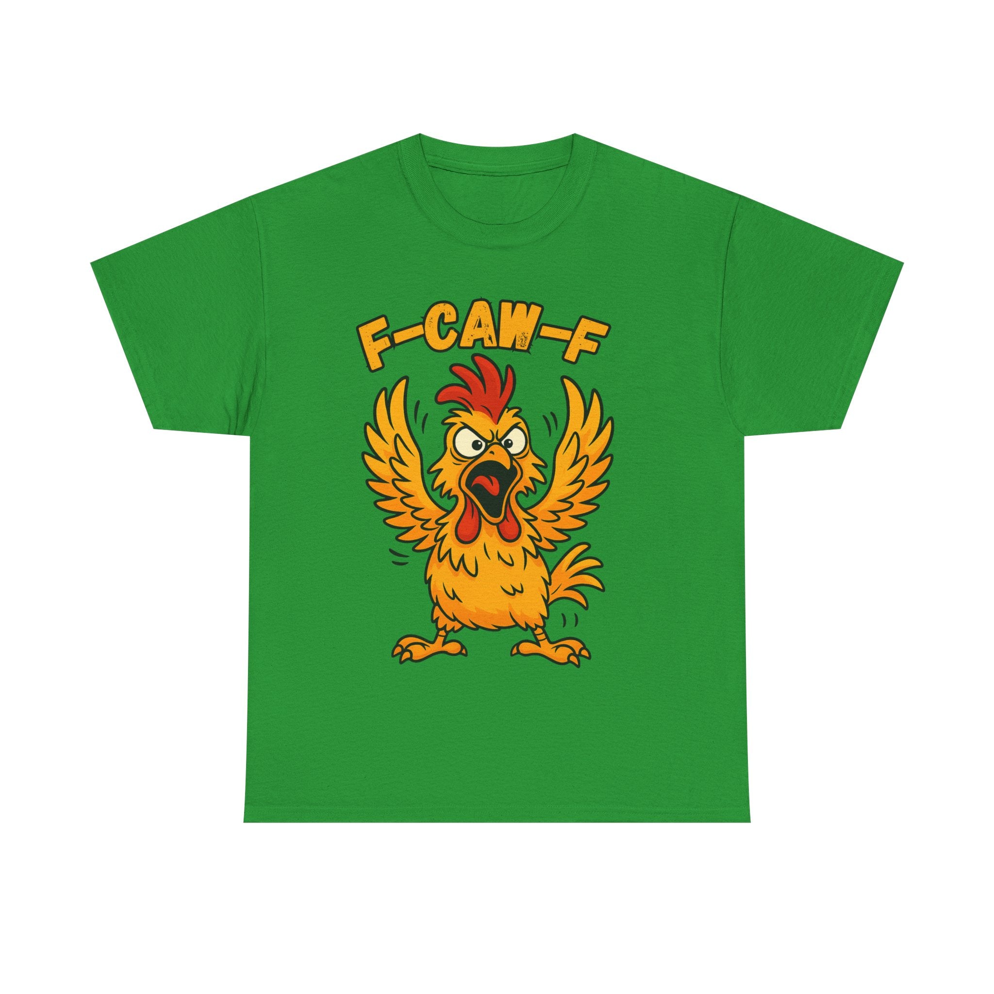 F-Caw-F Chicken Unisex Heavy Cotton Tee, Funny Graphic Tee, Animal Lover Gift, Quirky Shirt, Casual Wear, Birthday Surprise