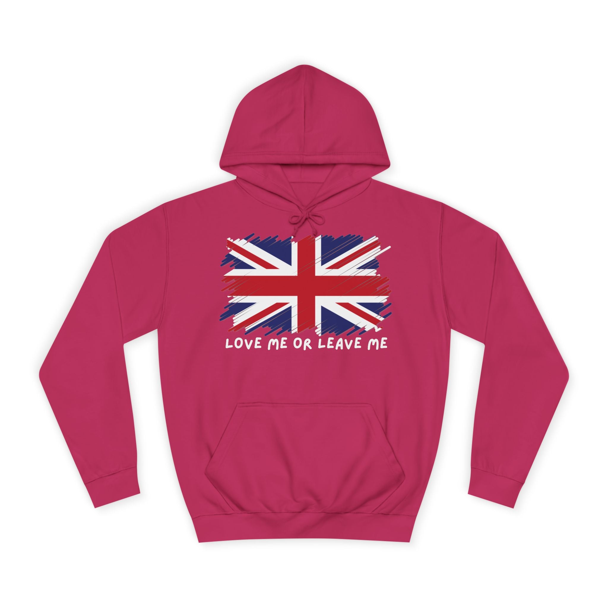 Union Jack Graphic Hoodie, British Pride Sweatshirt, Unisex College Apparel, Casual Everyday Wear, Great for Gifts
