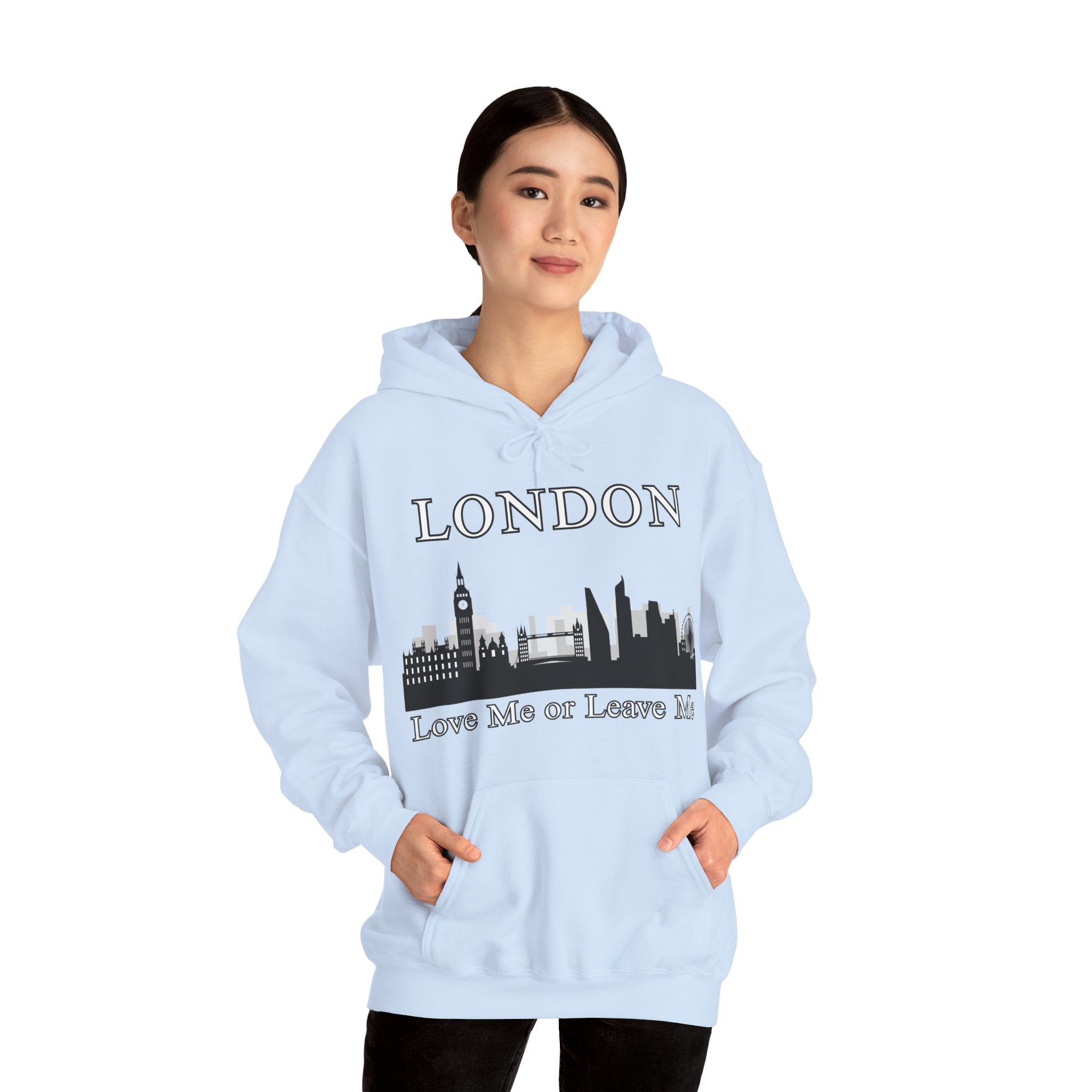 London Skyline Hoodie: Love Me or Leave Me, Sweatshirt for Travelers, Gifts for City Lovers, Cozy Unisex Pullover, Casual Fashionwear