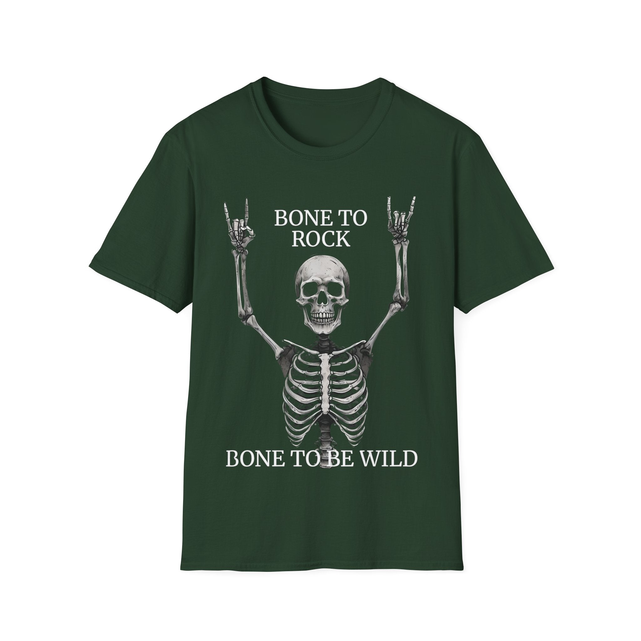 Bone to Rock T-Shirt - Unisex Skull Graphic Tee, Halloween Costume, Music Lover Gift, Fun Party Wear, Casual Outfit
