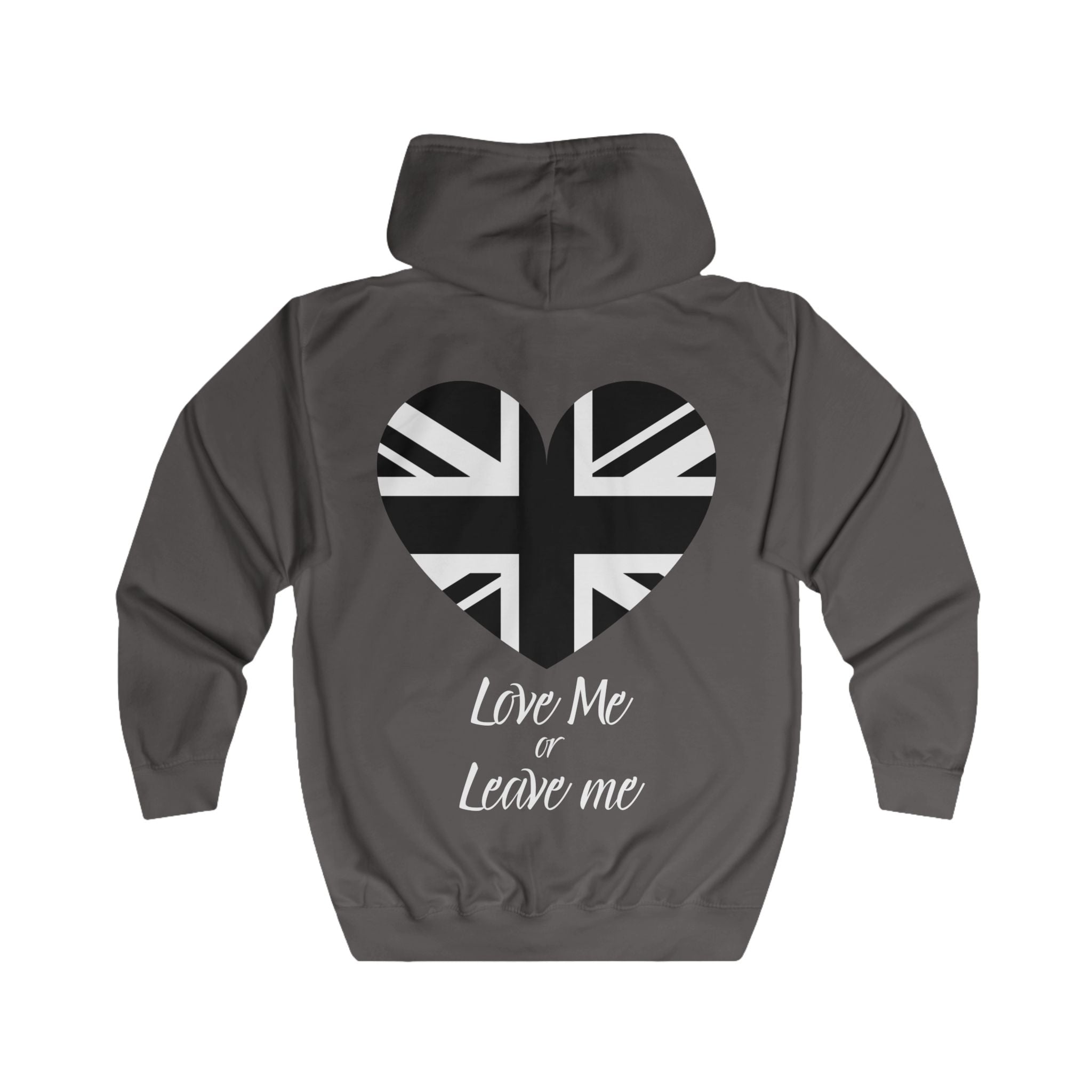 Patriotic Union Jack Love Zip Hoodie | Perfect Gift for Travelers, Fall Fashion, Casual Wear, British Pride, Love Theme