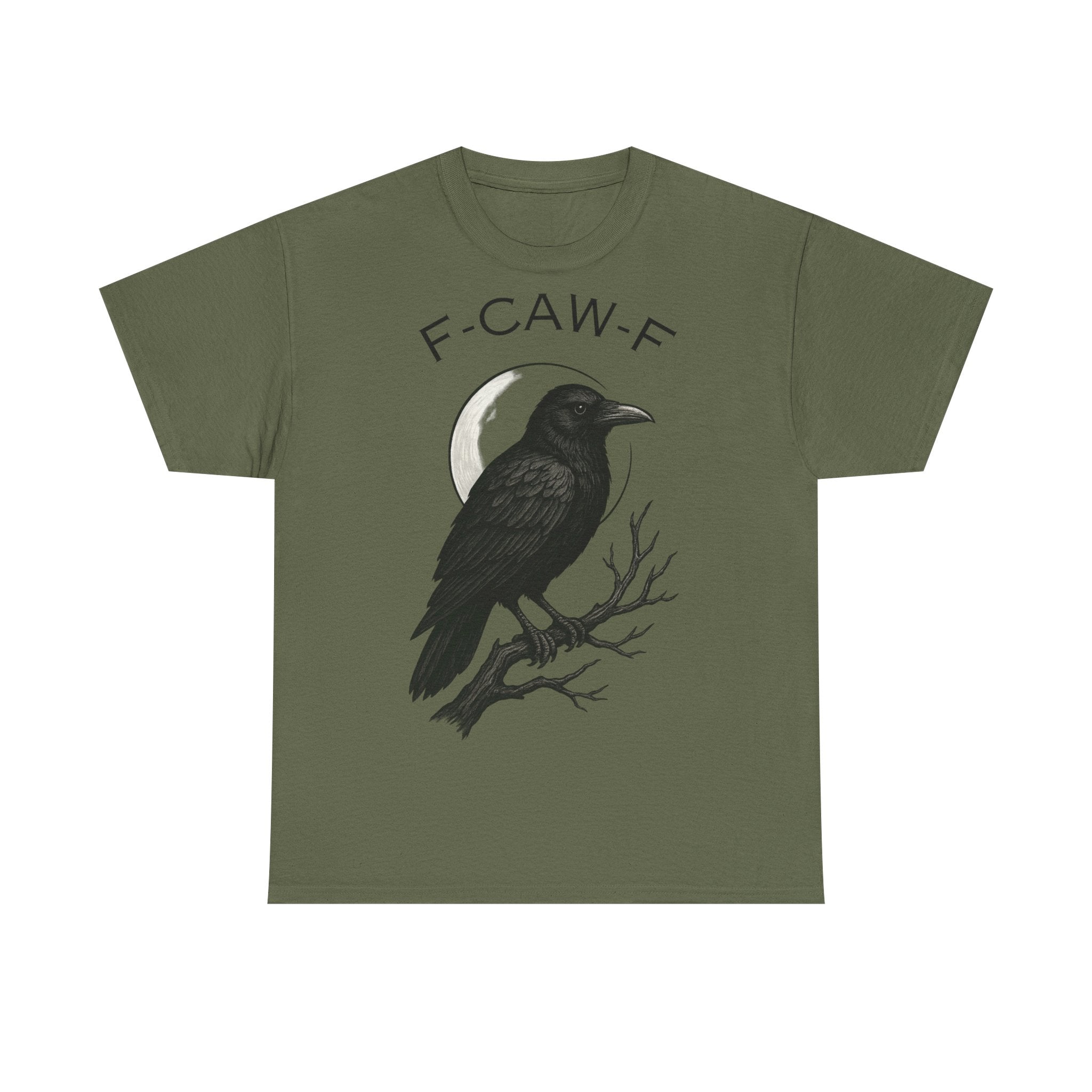 Caw-F Unisex Cotton Tee, Raven Shirt, Bird Lover Gift, Halloween Apparel, Nature T-Shirt, Unique Graphic Tee