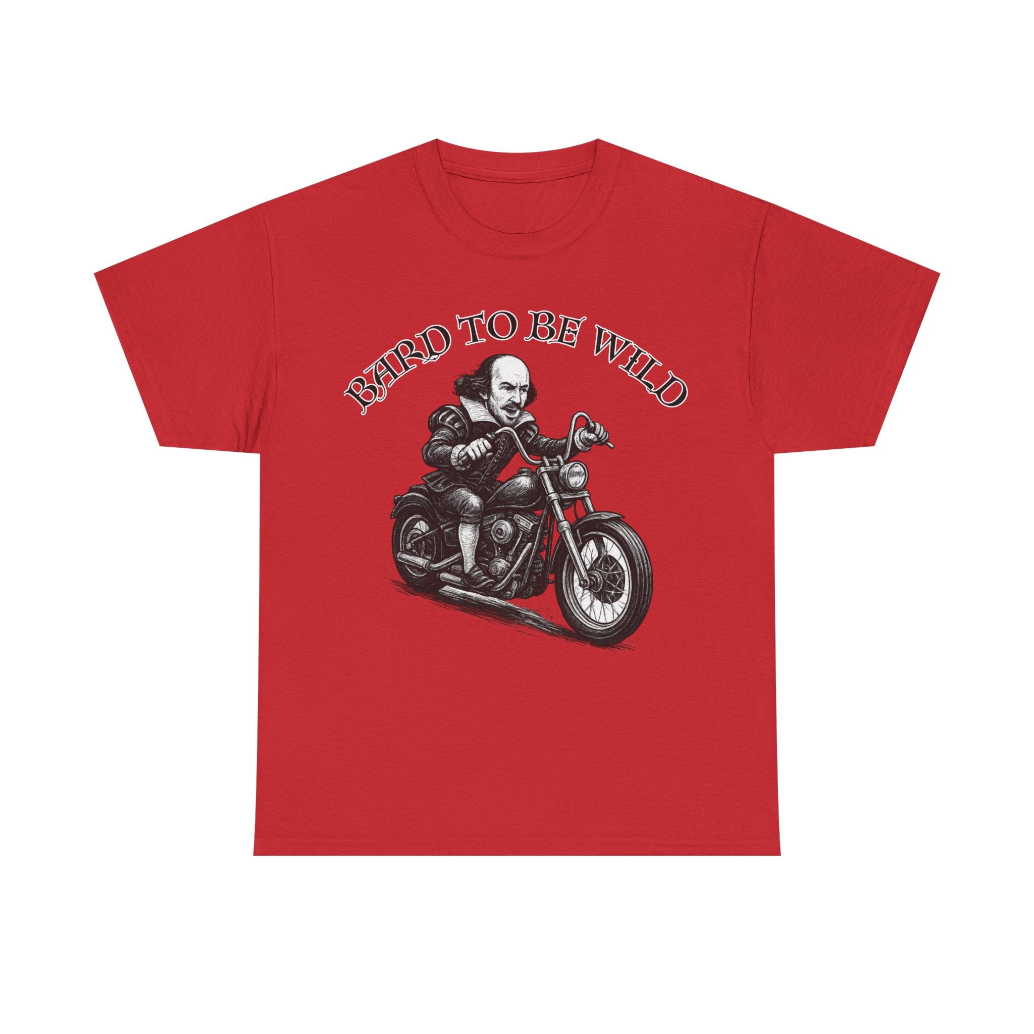 Bard to Be Wild Unisex Heavy Cotton Tee, Funny Motorcycle Shirt, Biker Tee, Gift for Dad, Casual Wear