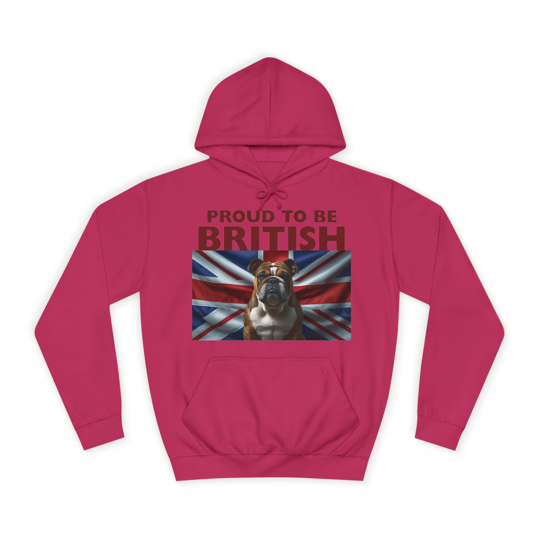 Proud to Be British Hoodie - Unisex College Sweatshirt, Ideal for Students, British Pride Apparel, Casual Wear, Gifts for Dog Lovers
