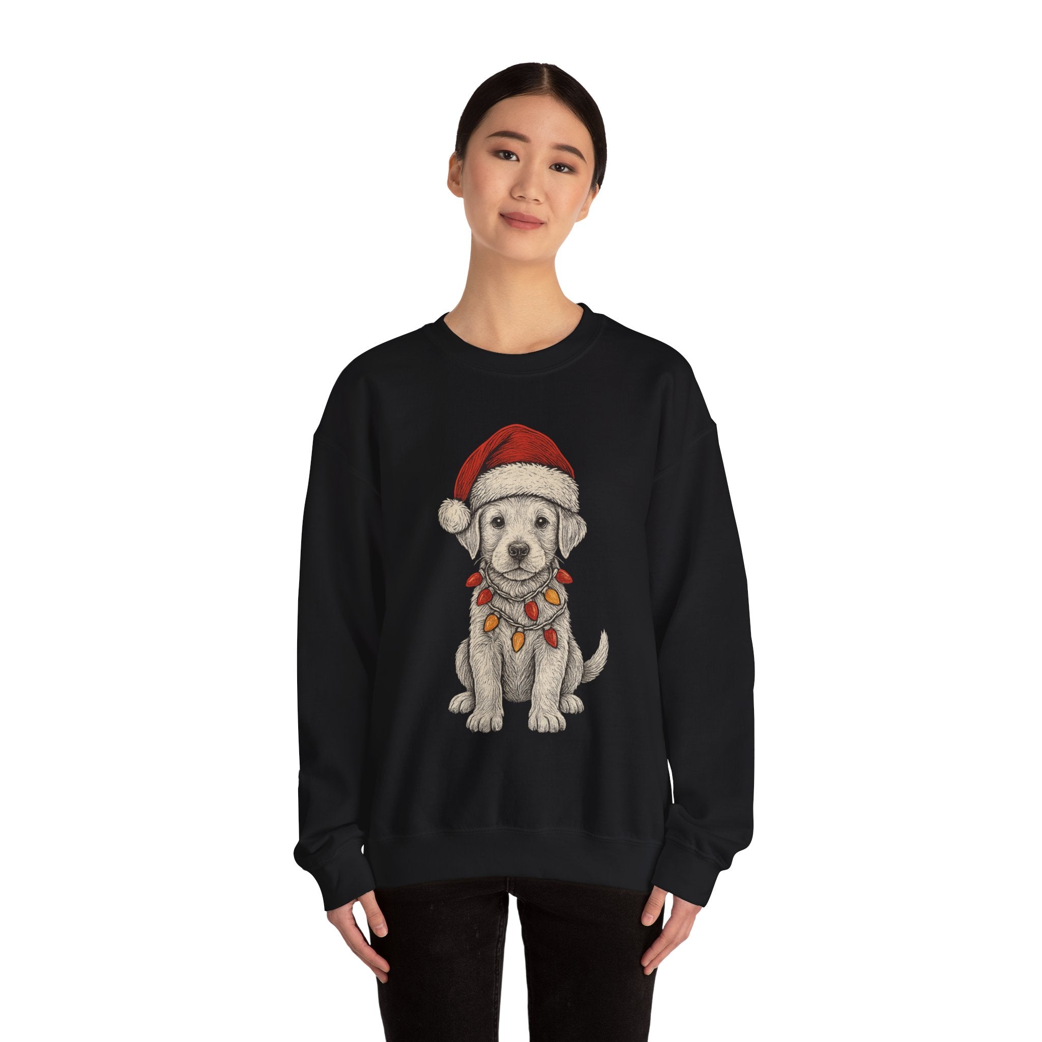 Cute Christmas Dog Sweatshirt, Holiday Apparel, Pet Lover Gift, Cozy Crewneck, Festive Sweatshirt, Winter Fashion