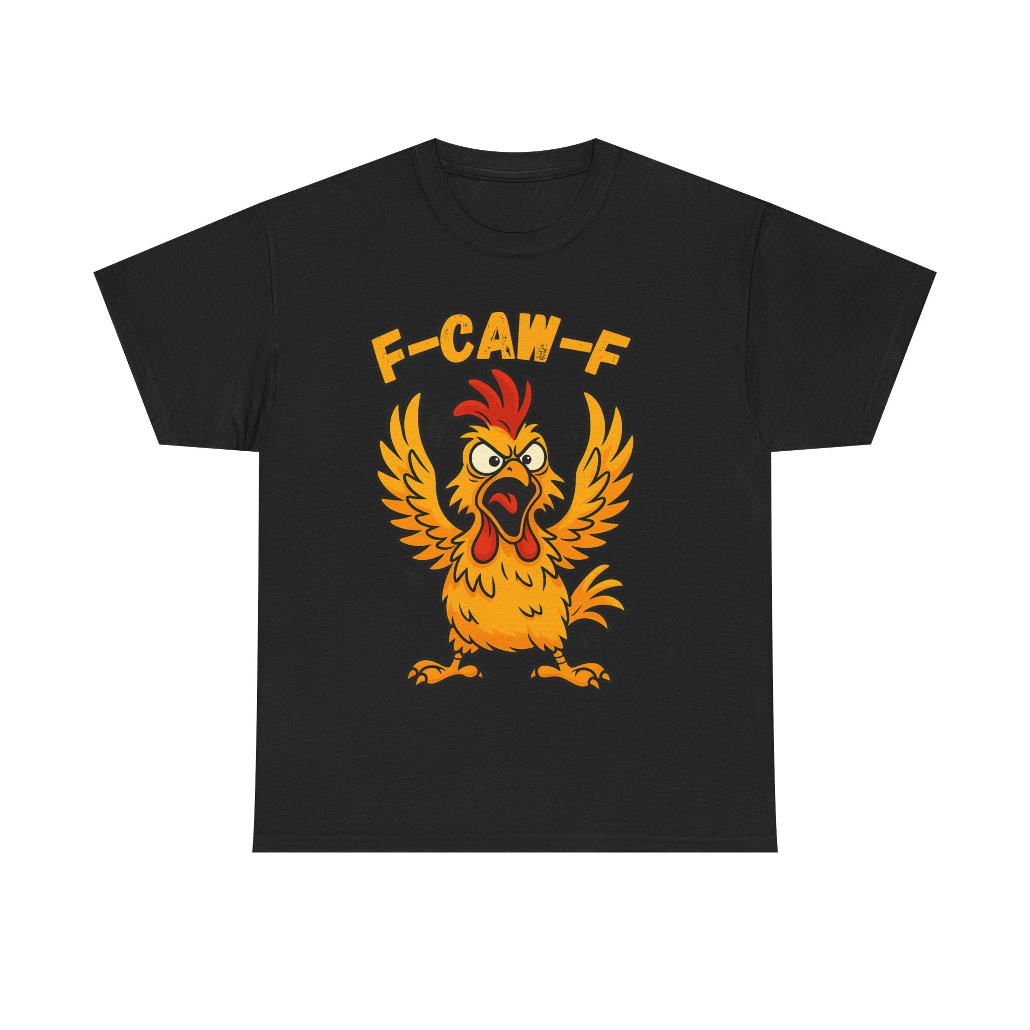 F-Caw-F Chicken Unisex Heavy Cotton Tee, Funny Graphic Tee, Animal Lover Gift, Quirky Shirt, Casual Wear, Birthday Surprise