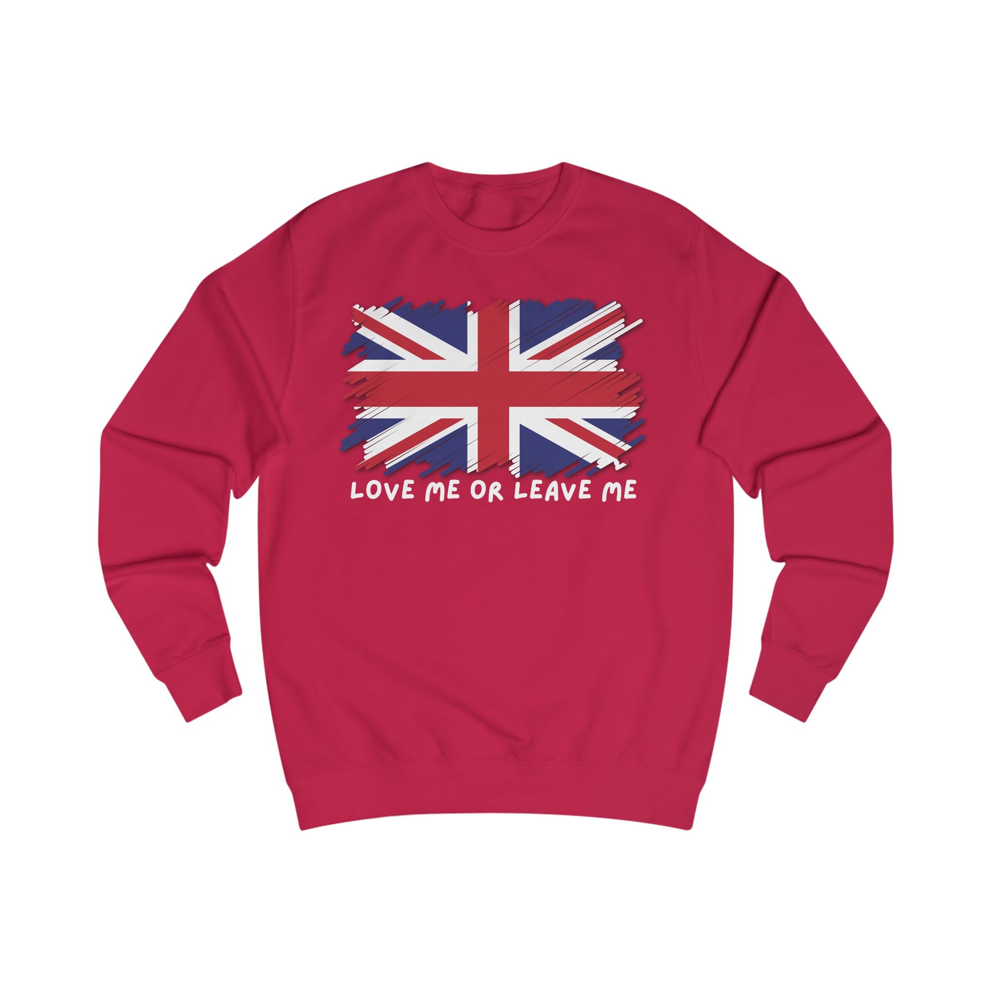 Union Jack Sweatshirt - Love Me or Leave Me, UK Pride Gift, Cozy Casual Wear, Unisex Fashion, Great for Travel