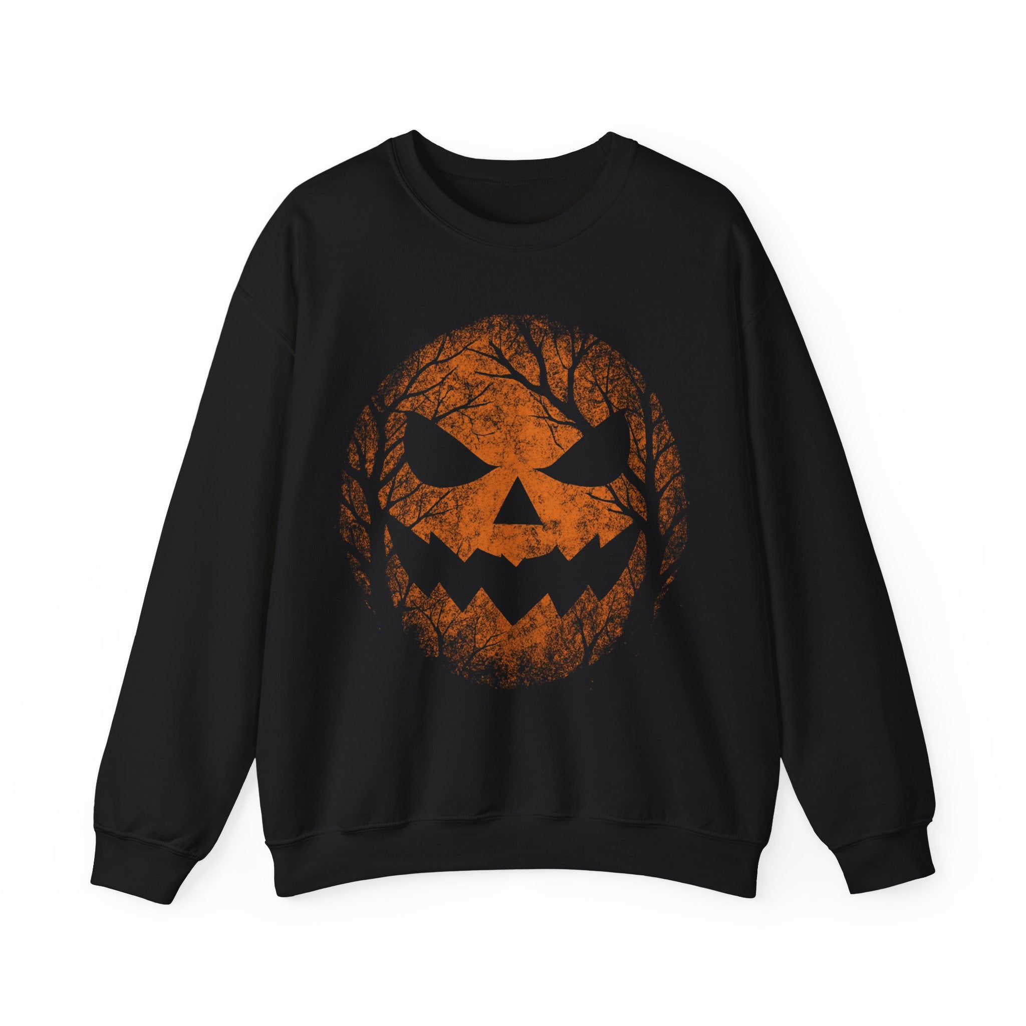 Spooky Halloween Crewneck Sweatshirt with Jack-o'-Lantern Design
