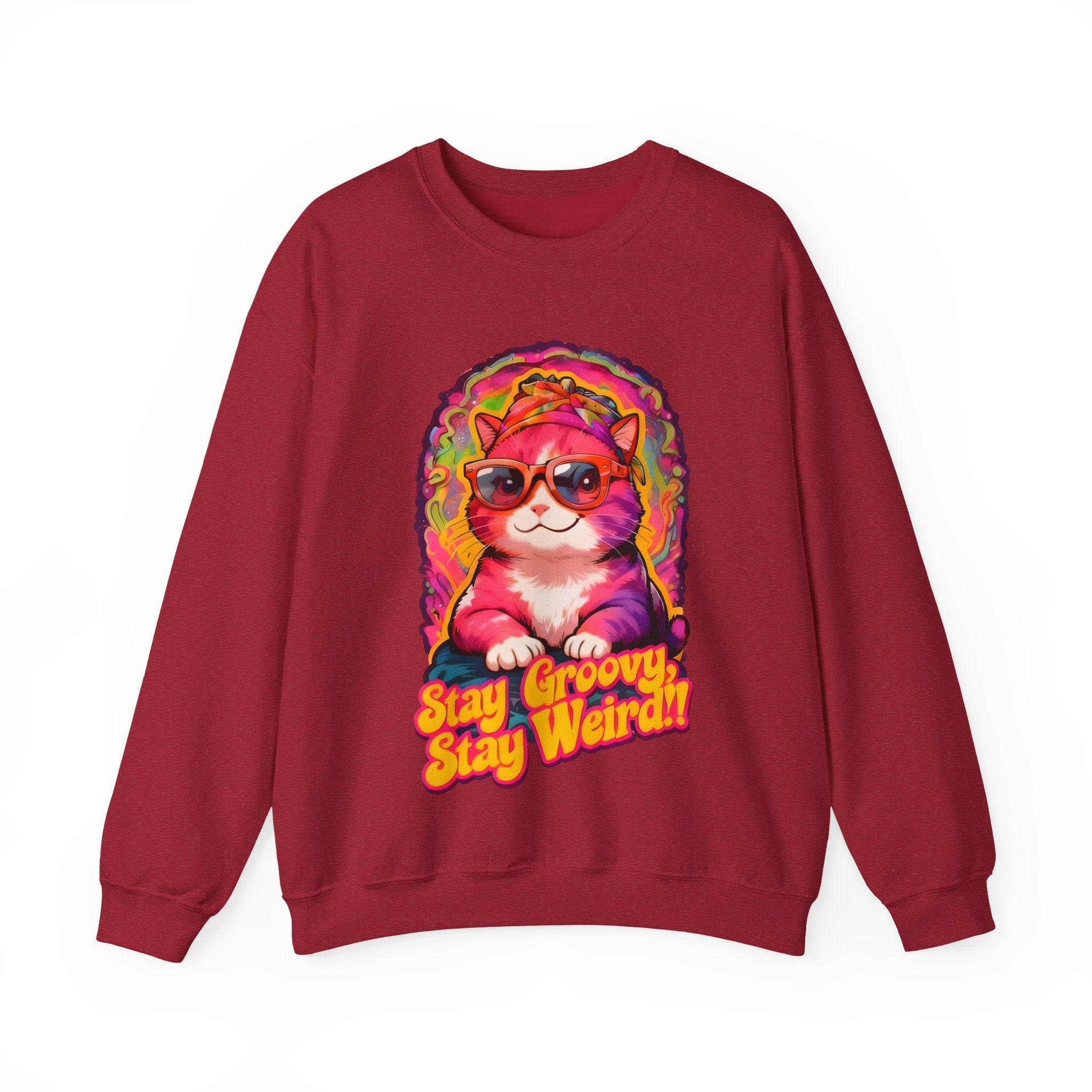 Stay Groovy Stay Weird Cat Sweatshirt