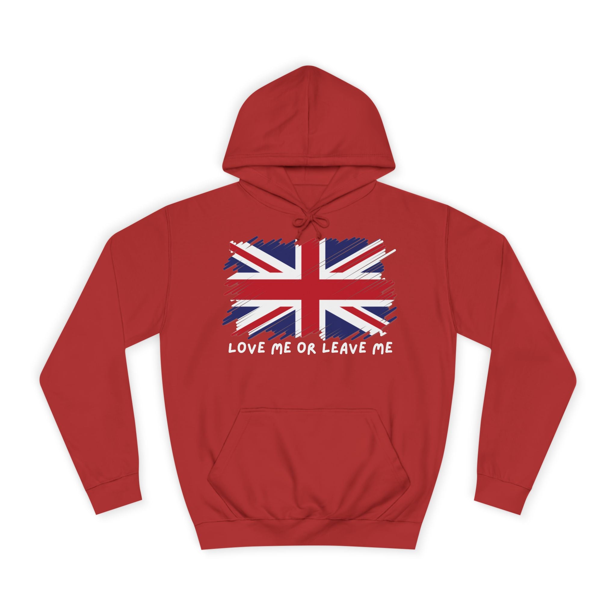 Union Jack Graphic Hoodie, British Pride Sweatshirt, Unisex College Apparel, Casual Everyday Wear, Great for Gifts