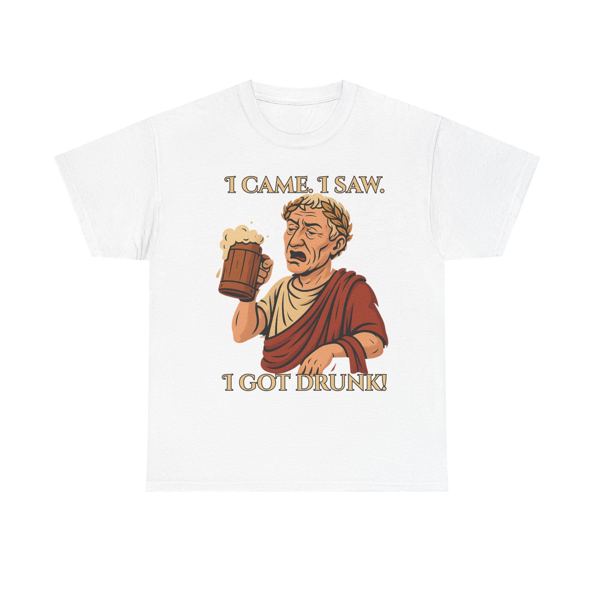 Caesar Humor Tee - Funny Roman Vintage Cotton Shirt, Gift for Parties, Beer Lovers, Roman History Fans, Casual Wear