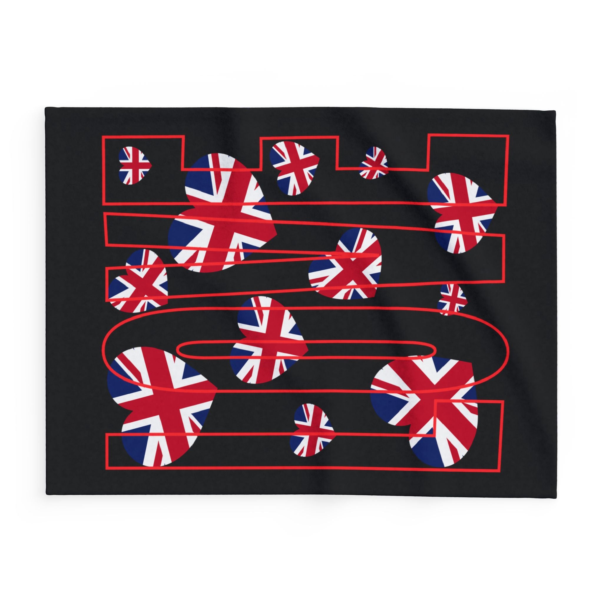 Cozy British Love Fleece Blanket | Perfect for Home Decor, Gifts, Picnics, Valentine's Day, Cozy Nights